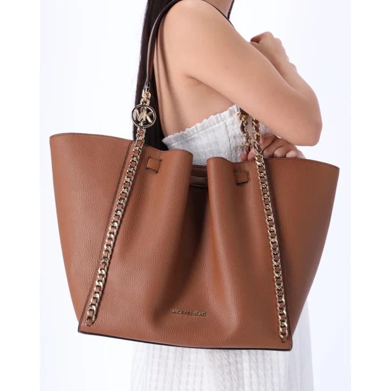 Michael Kors Mina Large East West Shoulder Bag Tote Luggage Pebbled Leather sold by Gaby's Bags