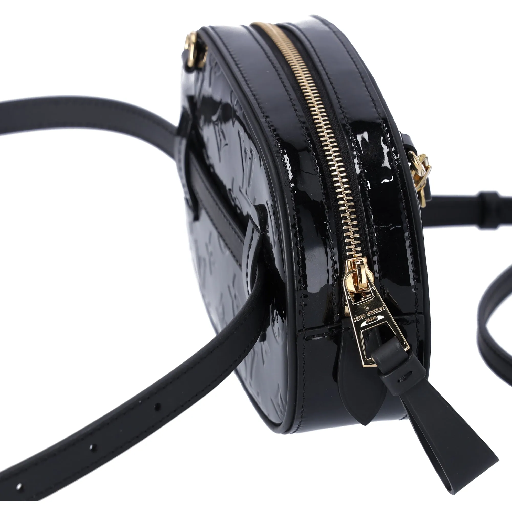 Louis Vuitton Vernis Belt Bag Oval Crossbody Black Patent Leather Momogram sold by Gaby's Bags product image thumbnail 5