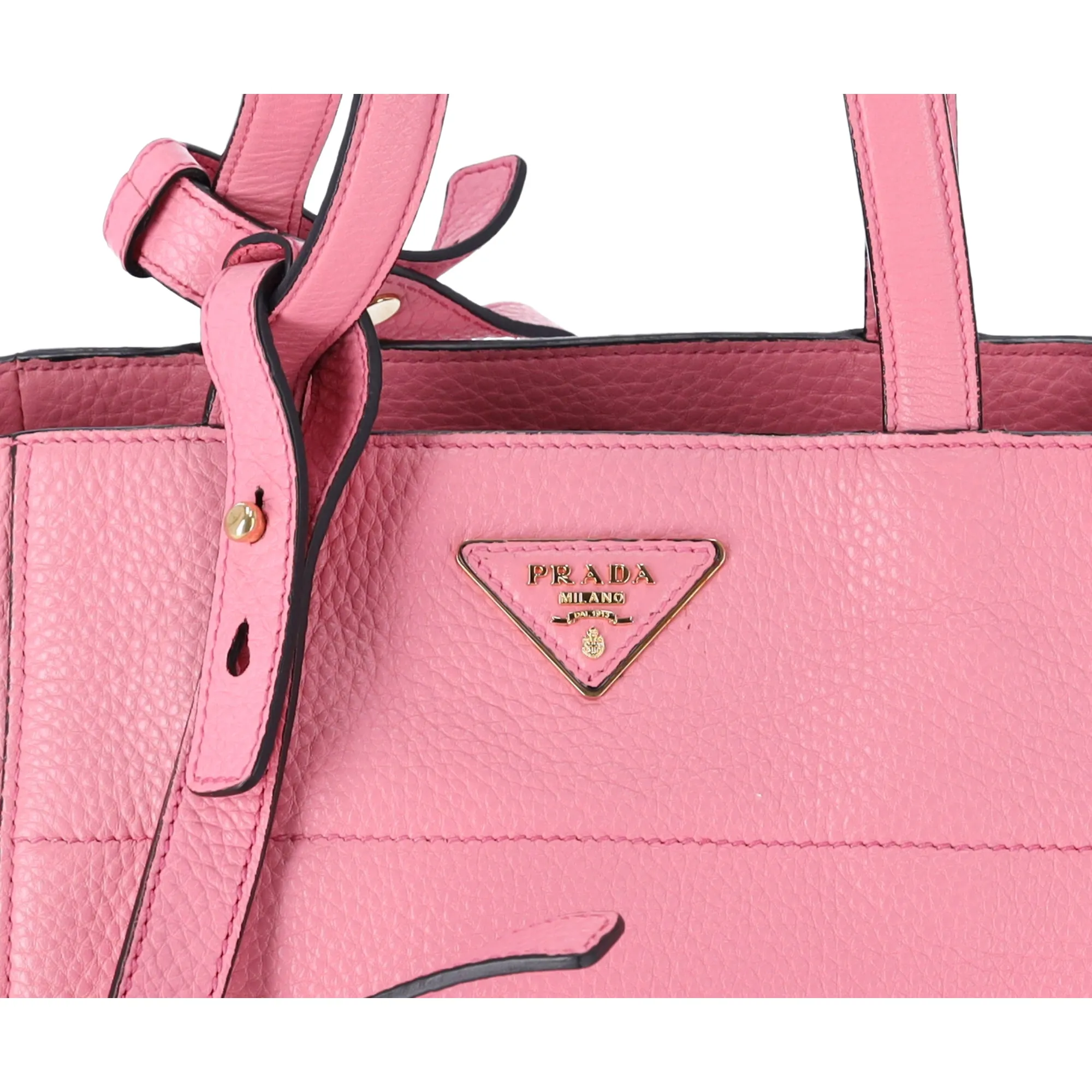 PRADA Vitello Daino Triangle Logo Carryall Tote Peonia Pink Peony BR5092 sold by Gaby's Bags product image thumbnail 3