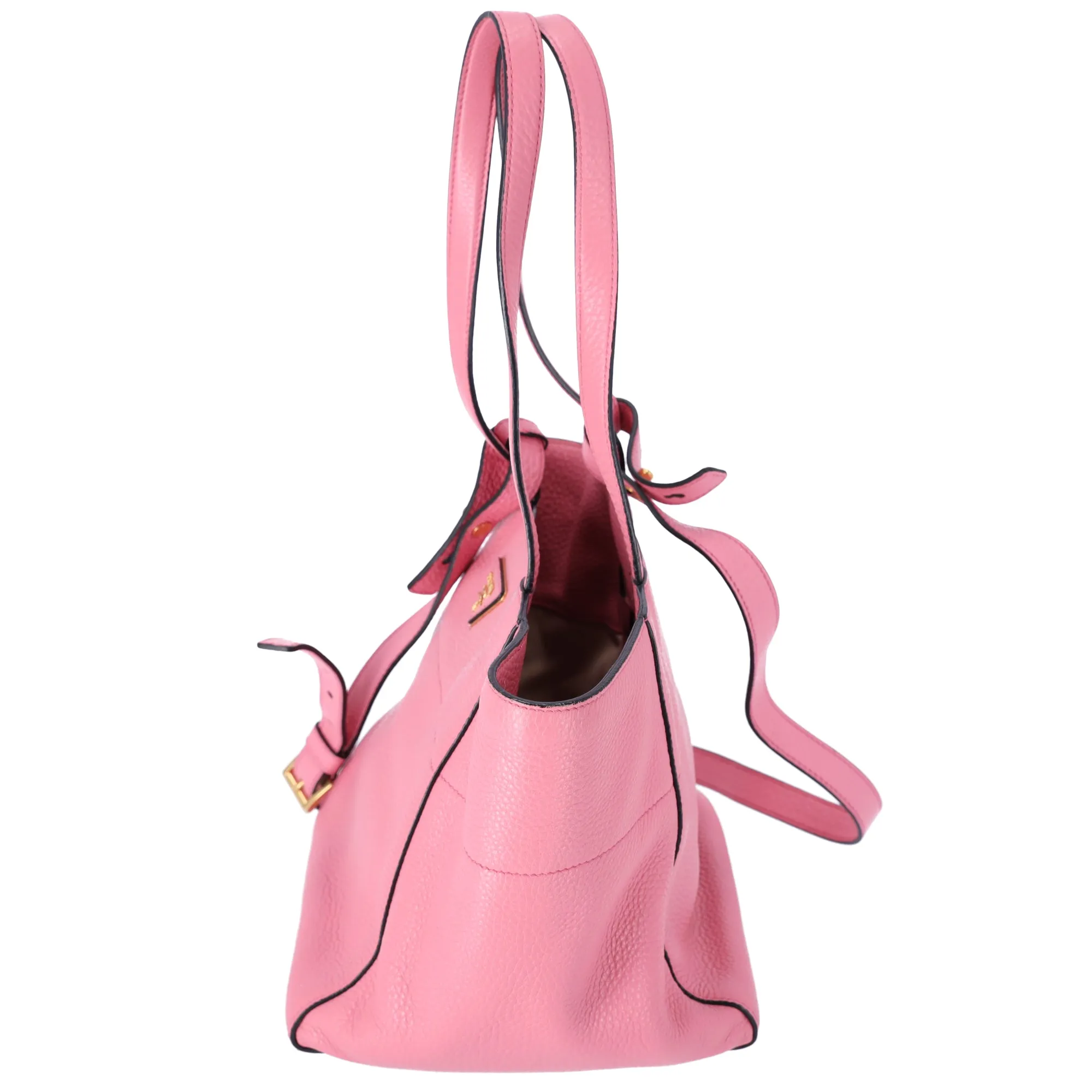 PRADA Vitello Daino Triangle Logo Carryall Tote Peonia Pink Peony BR5092 sold by Gaby's Bags product image thumbnail 4