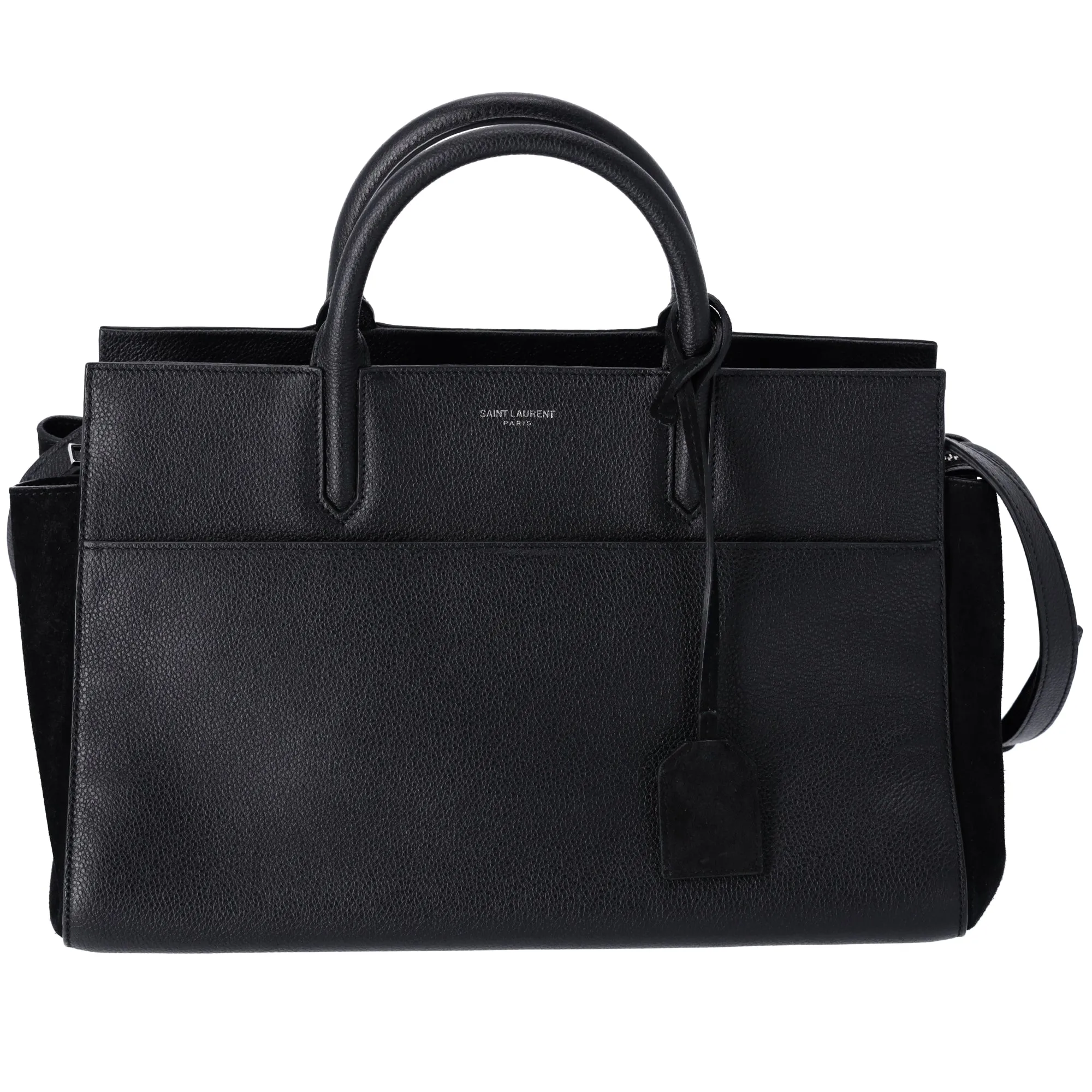 Saint Laurent Paris Cabas Rive Gauche Handbag 436620 Black Leather Suede sold by Gaby's Bags product image thumbnail 2