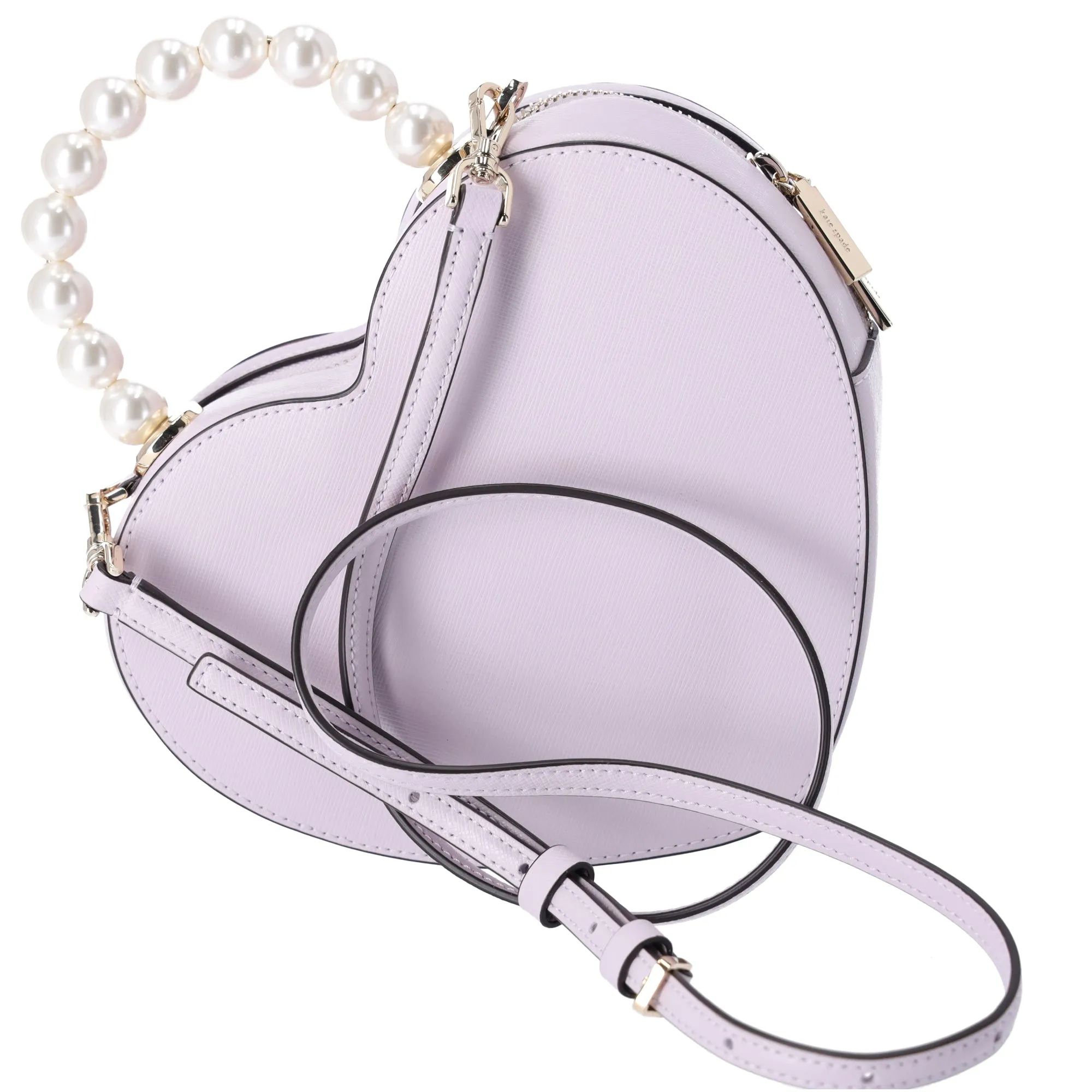 Kate Spade Love Shack Pearl Crossbody Purse Lilac Moonlight Leather Heart KF516 sold by Gaby's Bags product image thumbnail 4