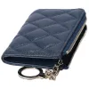 CHANEL Matelasse L-shaped Zip Coin Wallet Key Ring Card Holder Iridescent Blue sold by Gaby's Bags
