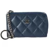 CHANEL Matelasse L-shaped Zip Coin Wallet Key Ring Card Holder Iridescent Blue sold by Gaby's Bags