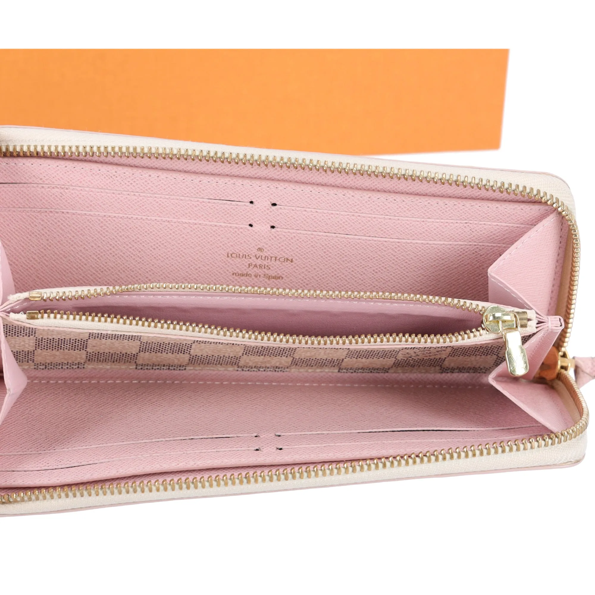 Louis Vuitton Zippy Clemence Wallet Damier White Studded N60252 Rose Ballerine sold by Gaby's Bags product image thumbnail 4