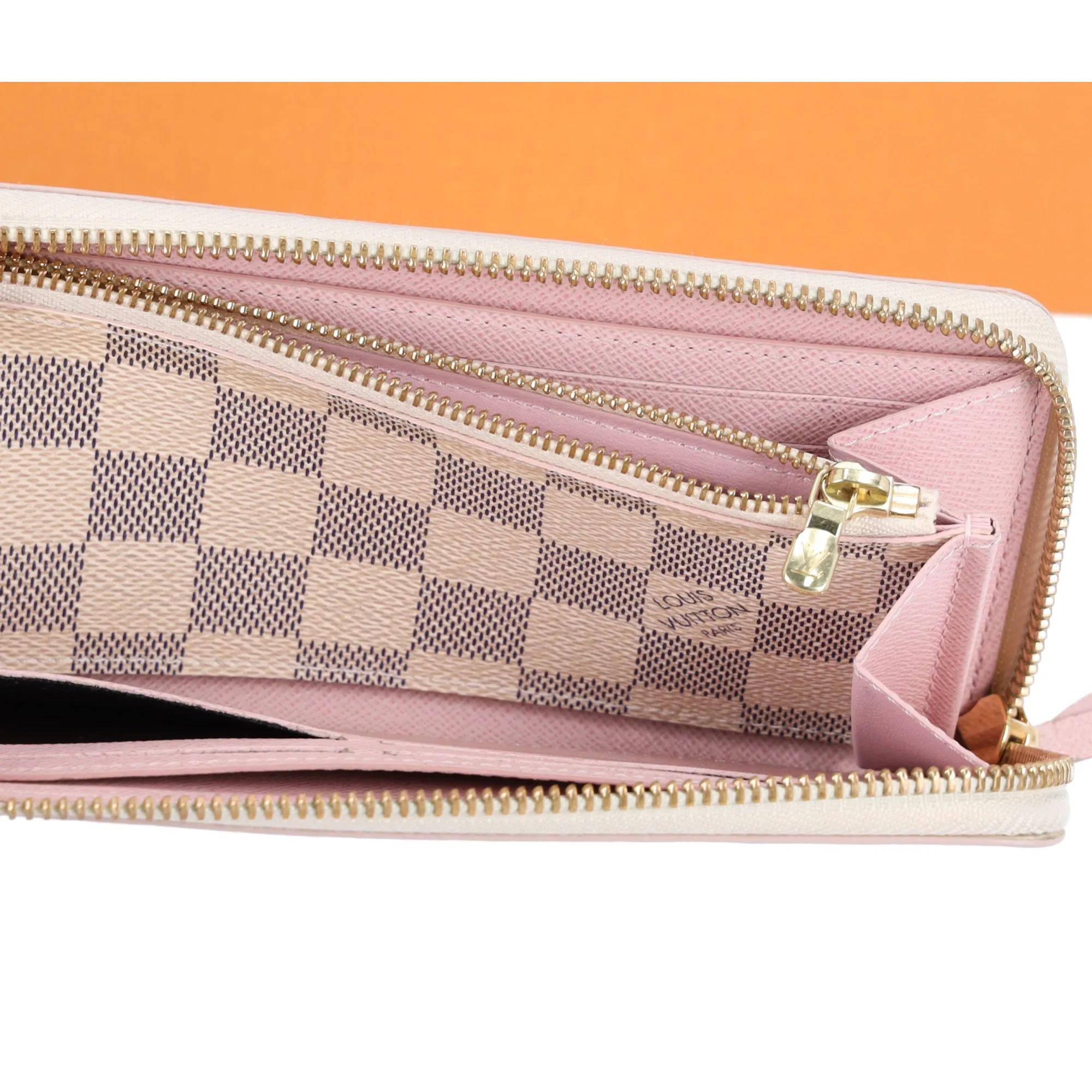 Louis Vuitton Zippy Clemence Wallet Damier White Studded N60252 Rose Ballerine sold by Gaby's Bags product image thumbnail 3