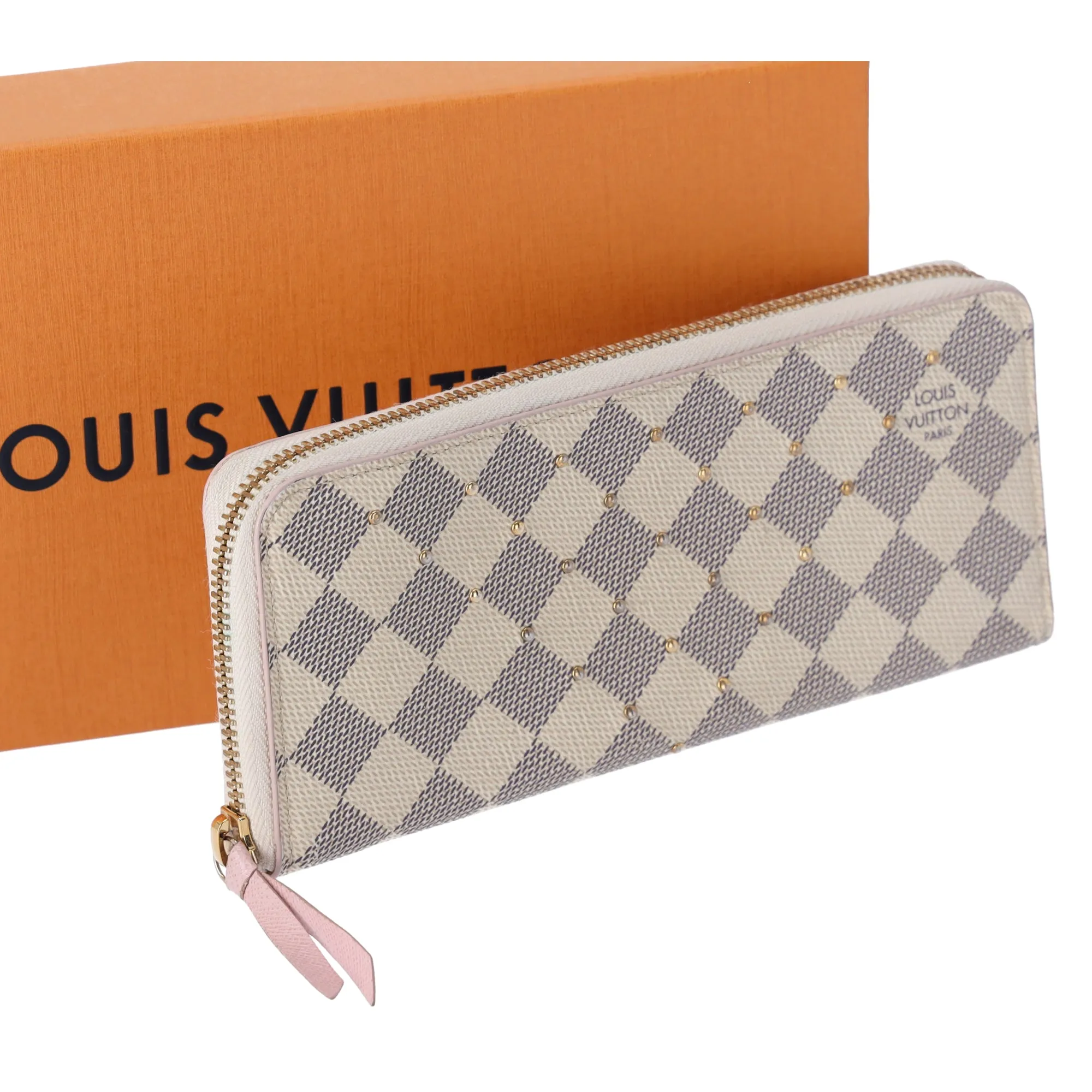 Louis Vuitton Zippy Clemence Wallet Damier White Studded N60252 Rose Ballerine sold by Gaby's Bags product image thumbnail 2