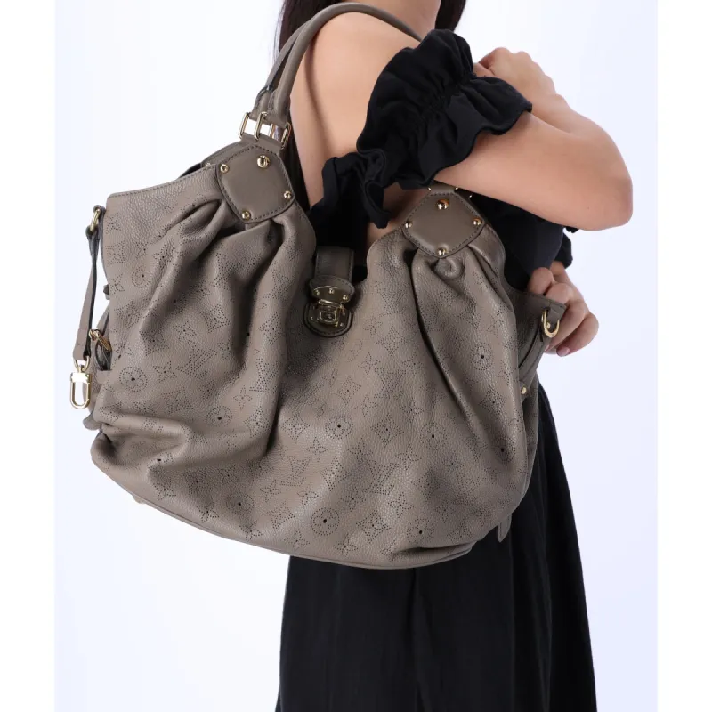 Louis Vuitton M93121 Monogram Mahina Monogram Large Carryall Tote Taupe Leather sold by Gaby's Bags