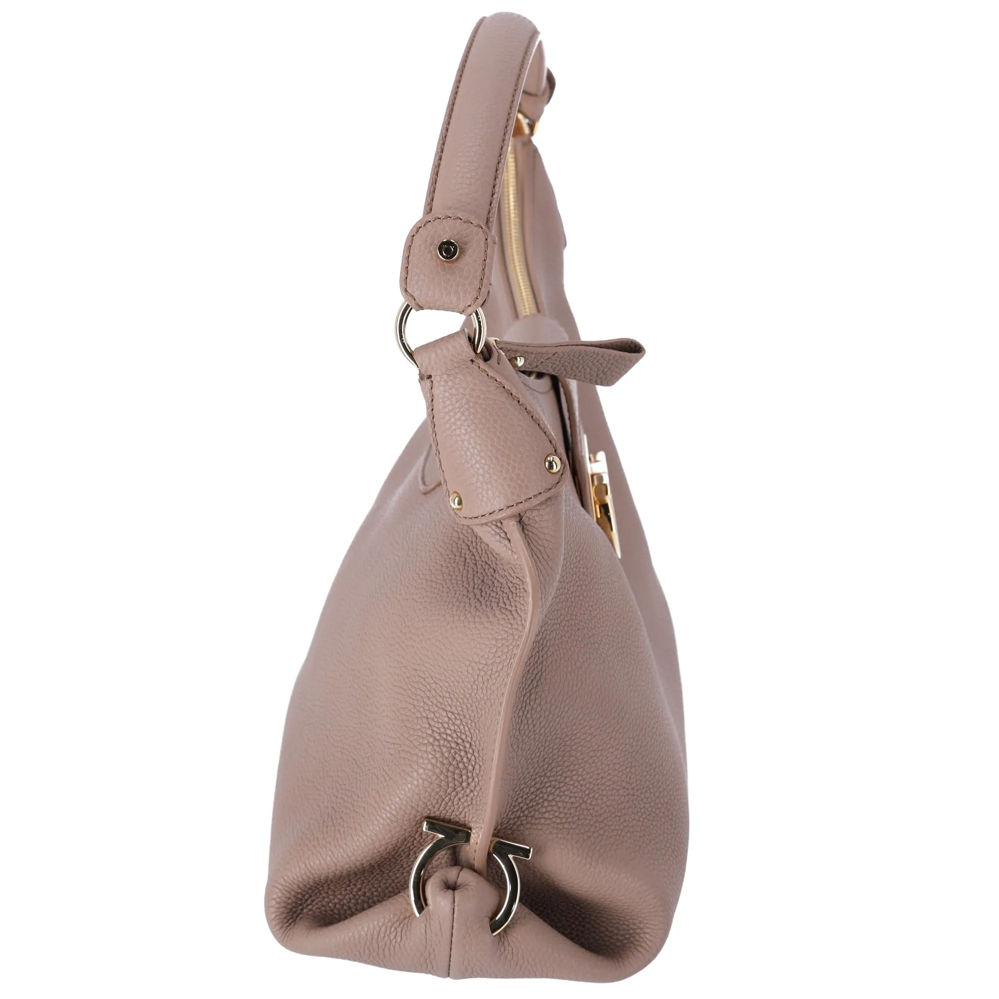 Salvatore Ferragamo Fanisa Medium Hobo Tote Leather Taupe sold by Gaby's Bags product image thumbnail 5
