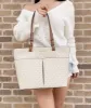 Michael Kors Bedford Medium Pocket Shoulder Tote Vanilla MK Signature Acorn sold by Gaby's Bags