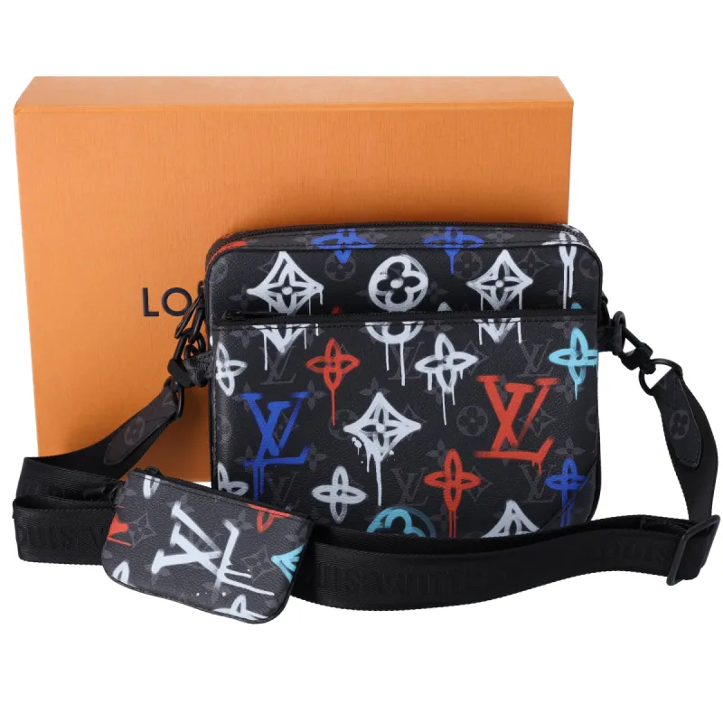 Louis Vuitton Trio Messenger LV Graffiti Multicolor Eclipse Black Monogram sold by Gaby's Bags