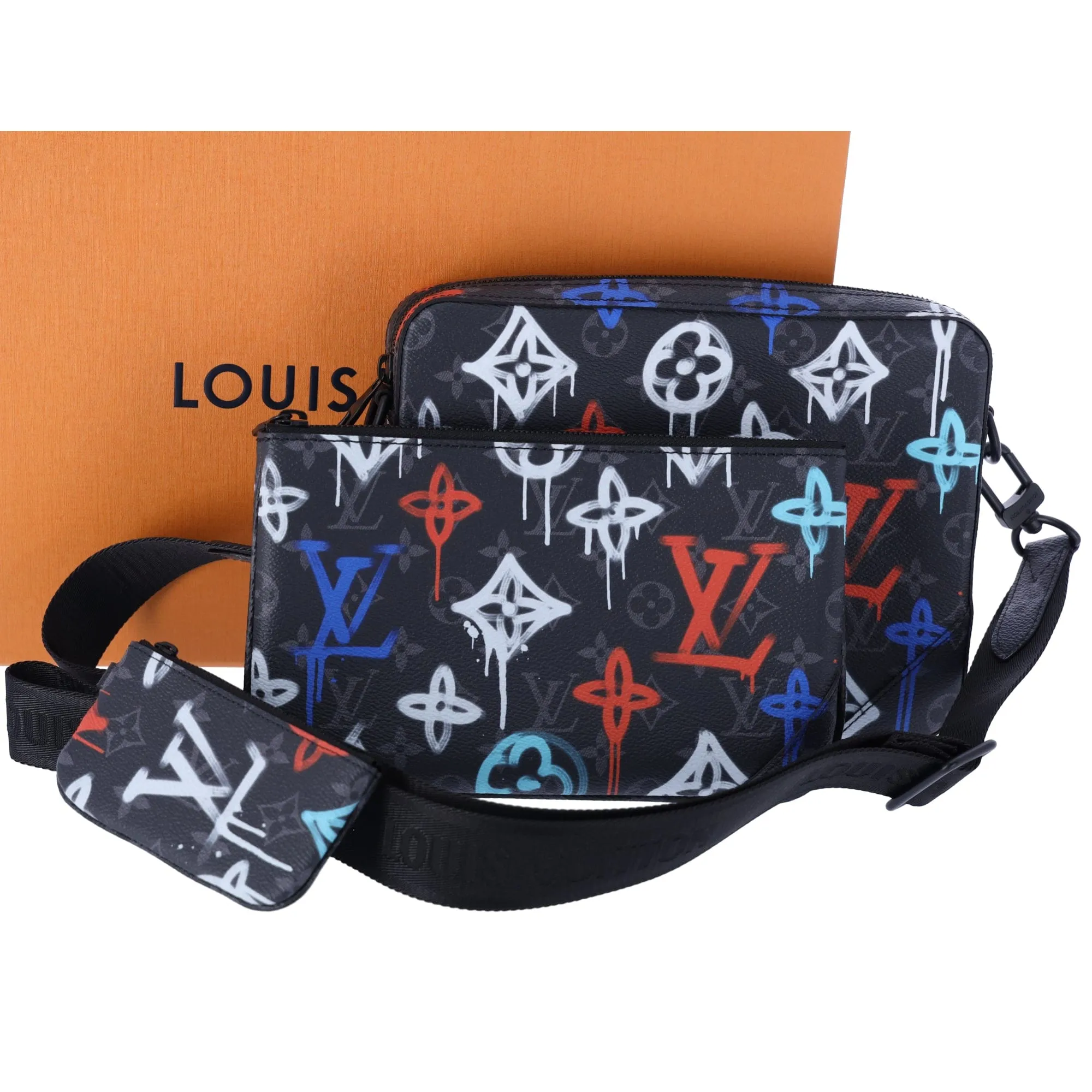 Louis Vuitton Trio Messenger LV Graffiti Multicolor Eclipse Black Monogram sold by Gaby's Bags product image thumbnail 2