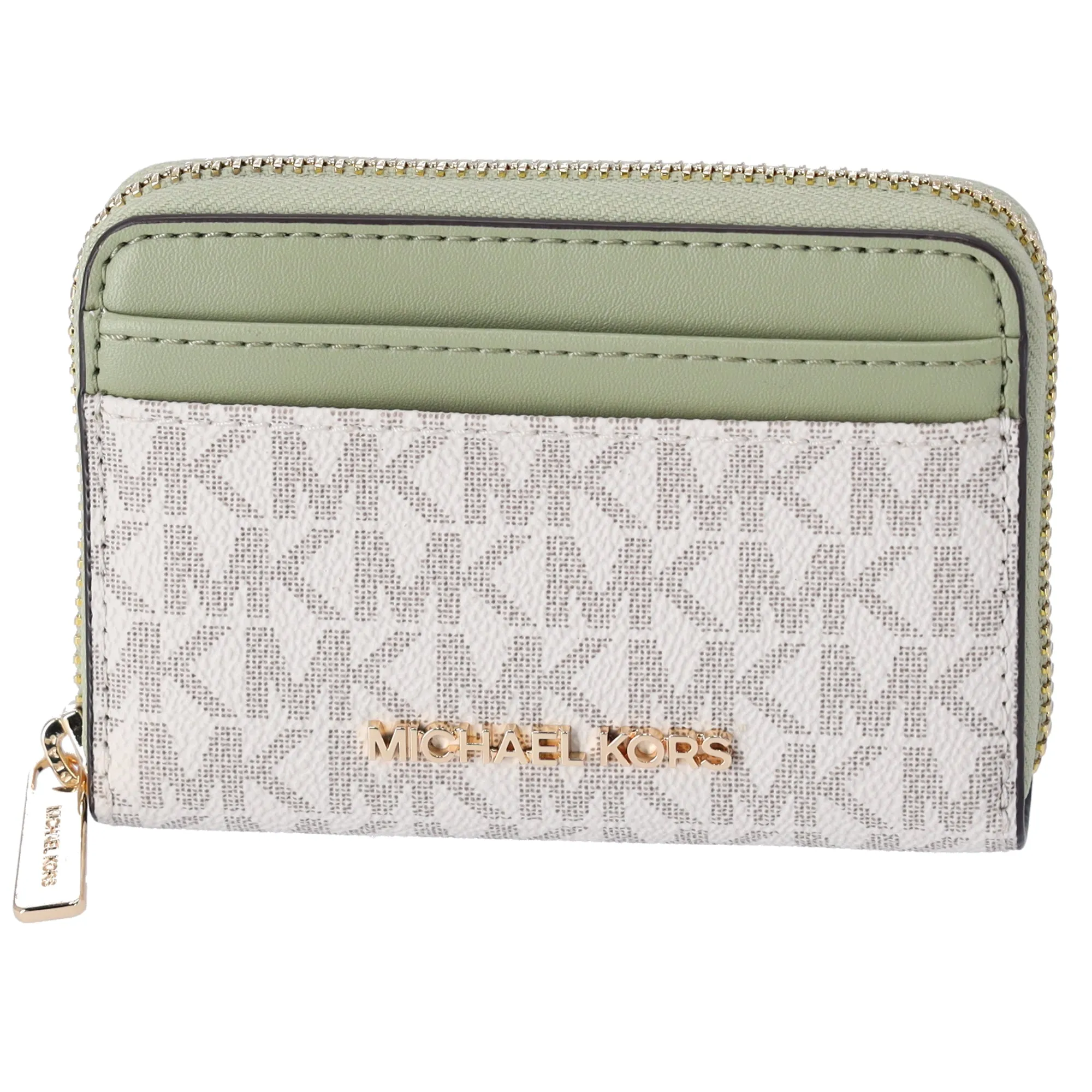 Michael Kors Jet Set Medium Zip Around Card Case Wallet Vanilla MK Light Sage sold by Gaby's Bags