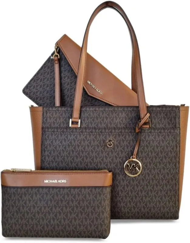 Michael Kors Maisie Large Leather 3-in-1 ToteBag Brown sold by Gaby's Bags