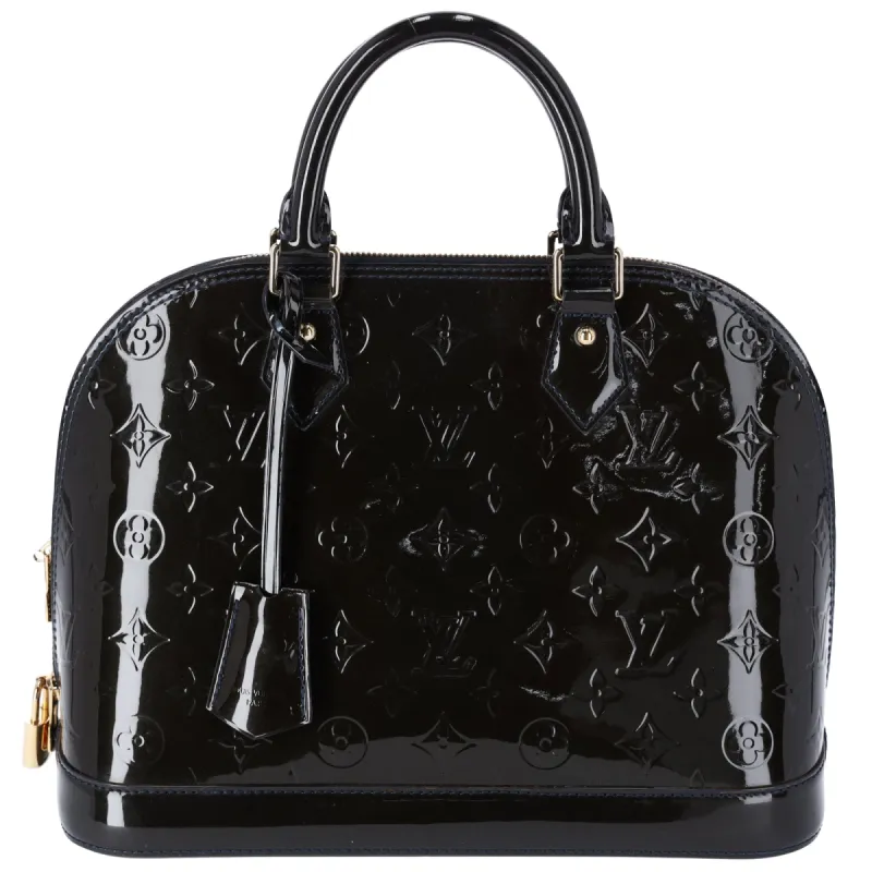 Louis Vuitton Alma PM Monogram Vernis Handbag Terre D'Ombre Dark Blue sold by Gaby's Bags