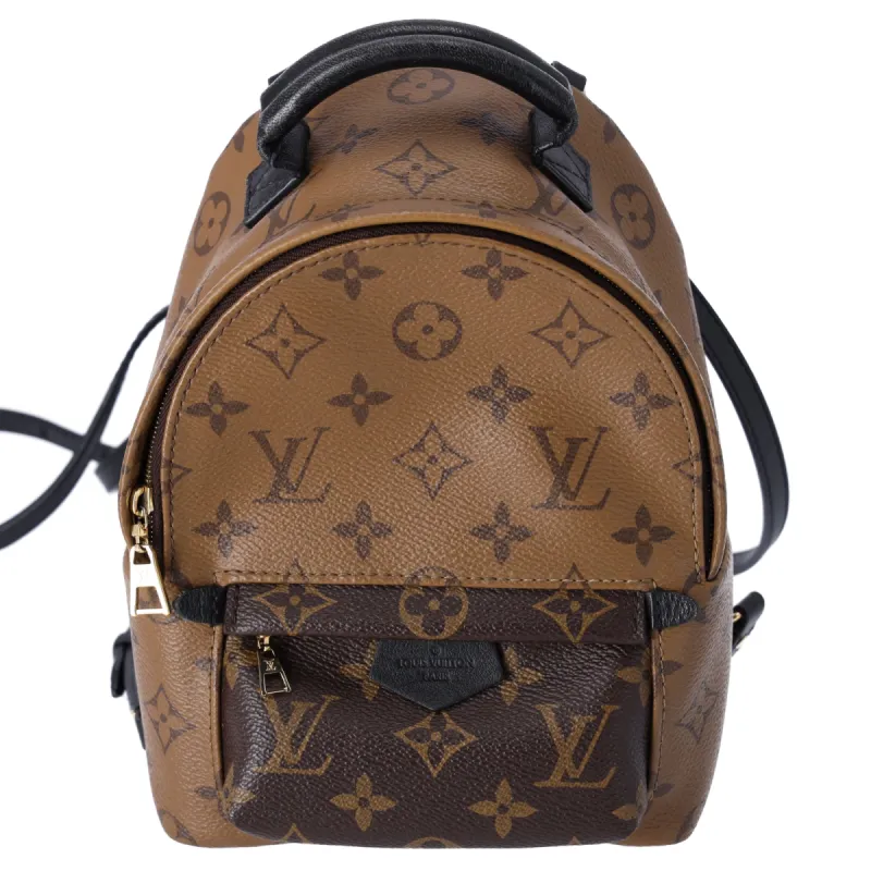 Louis Vuitton Palm Springs Mini Backpack Reverse Monogram Canvas Brown Khaki sold by Gaby's Bags