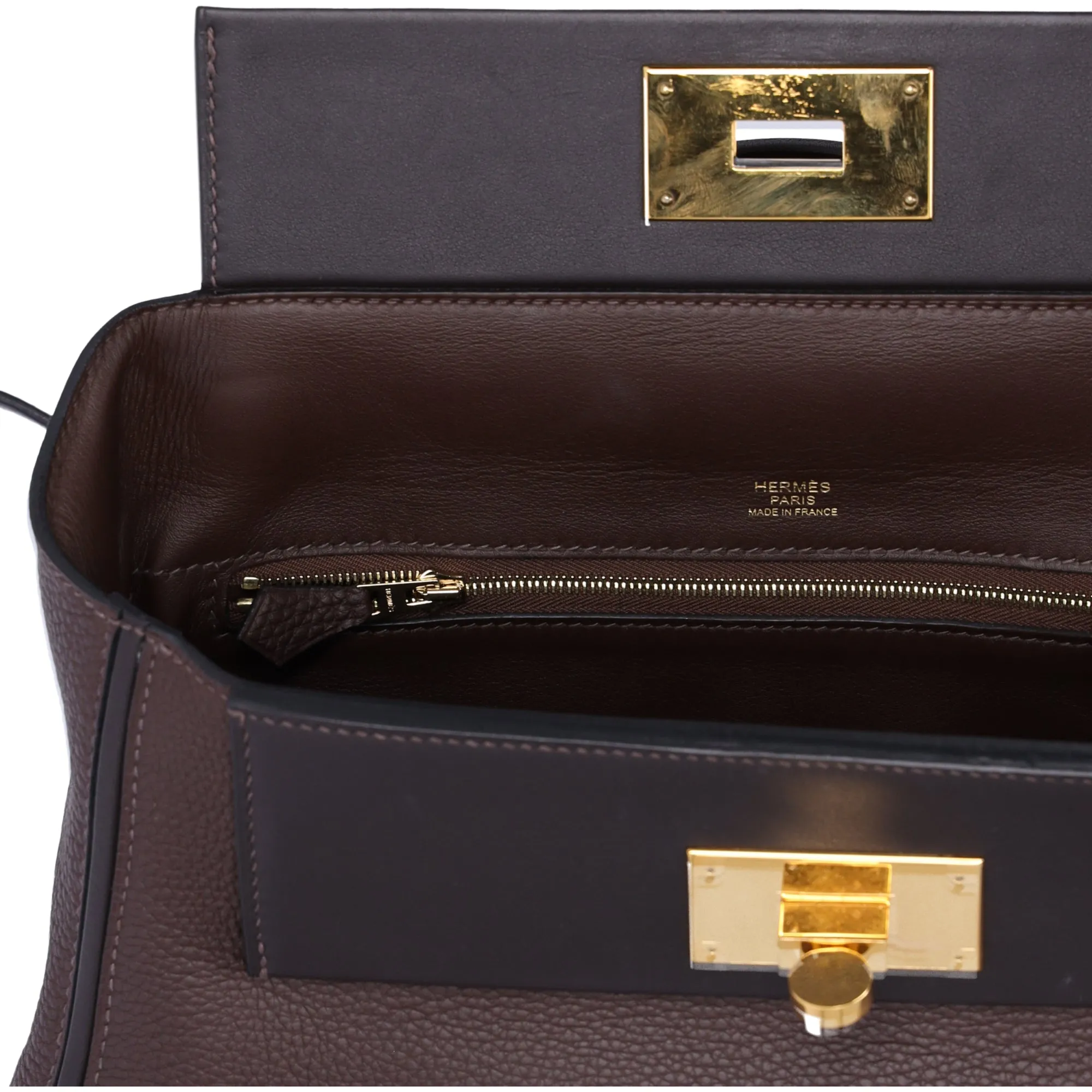 HERMES Togo Swift 24/24 29 Chocolate Ebene Brown Black Shoulder Bag sold by Gaby's Bags product image thumbnail 4