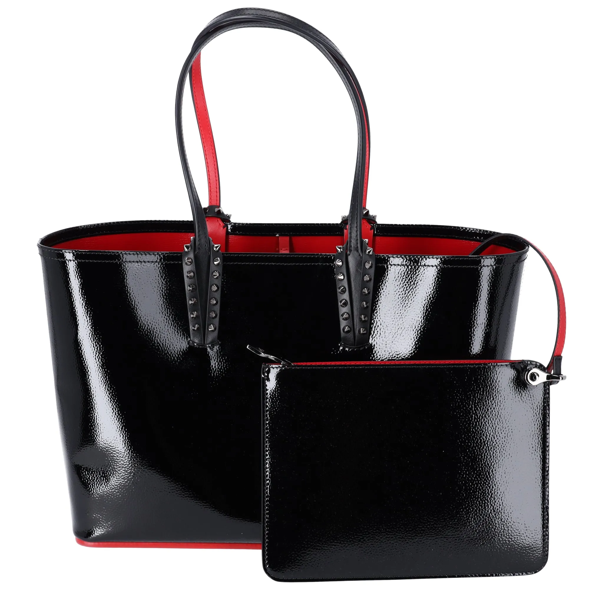 Christian Louboutin Cabata Small Tote Bag 1185006 Black Patent Leather sold by Gaby's Bags
