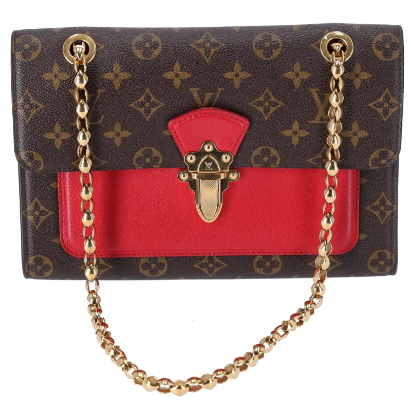 Louis Vuitton Victoire Chain Shoulder Bag Monogram Canvas Brown Cerise M41732 sold by Gaby's Bags