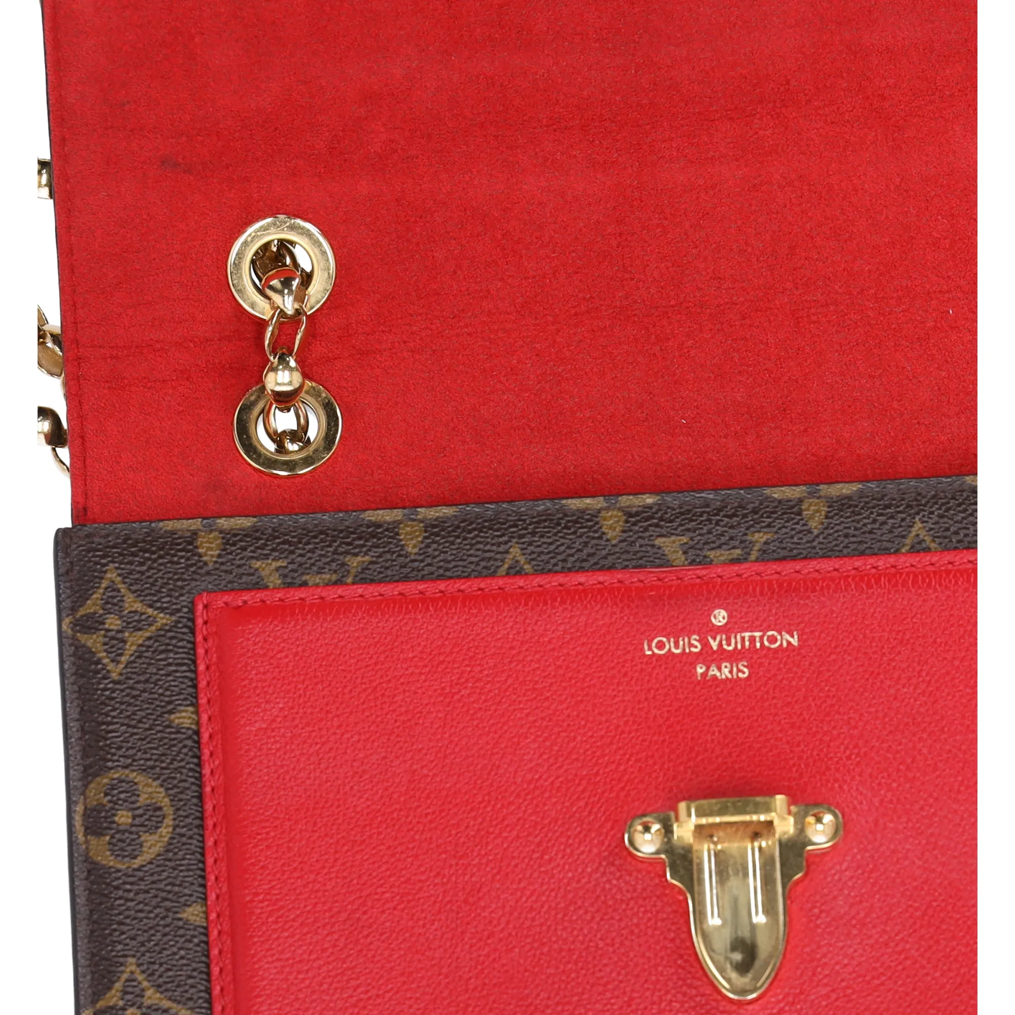 Louis Vuitton Victoire Chain Shoulder Bag Monogram Canvas Brown Cerise M41732 sold by Gaby's Bags product image thumbnail 2