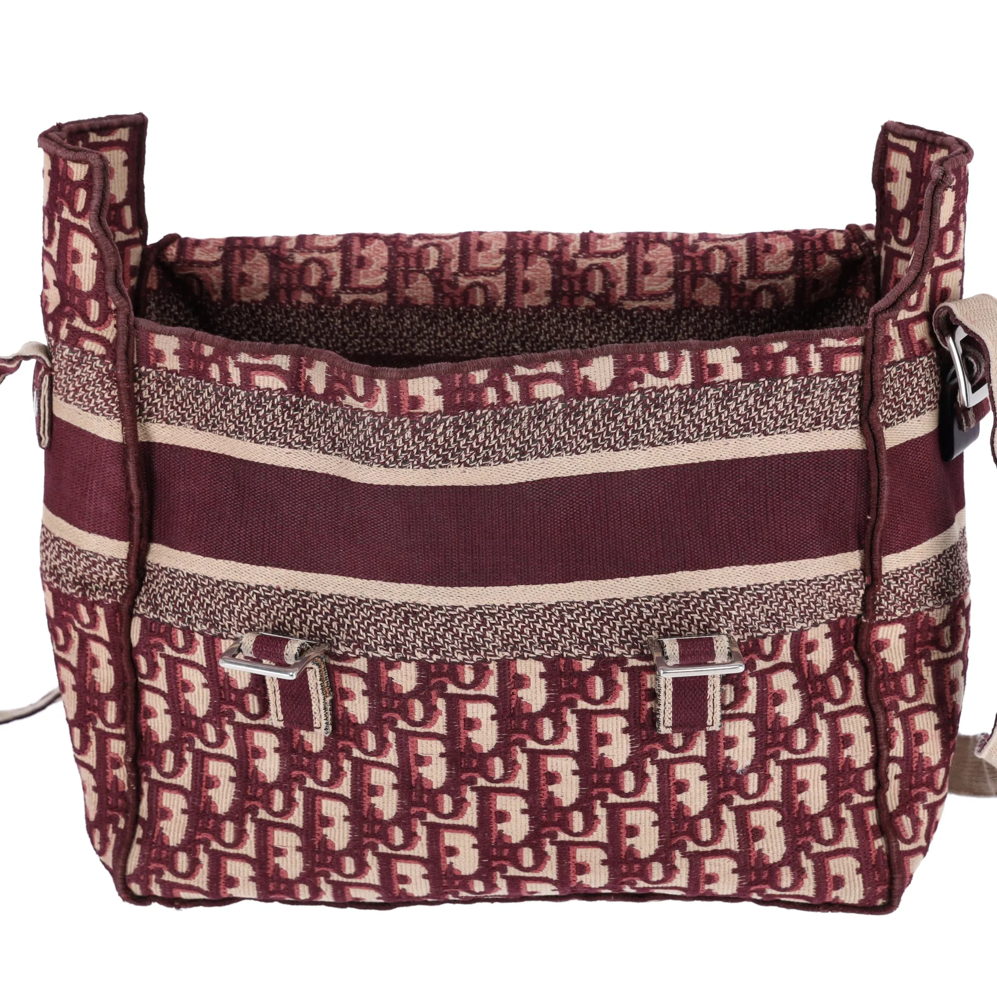 Christian Dior Oblique Diorcamp Canvas Fabric Crossbody Bag Burgundy Jacquard sold by Gaby's Bags product image thumbnail 4