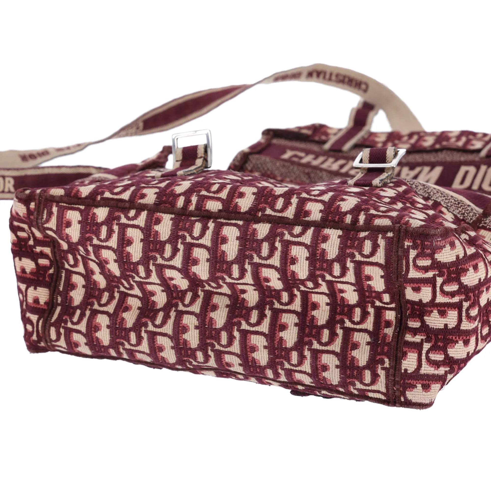 Christian Dior Oblique Diorcamp Canvas Fabric Crossbody Bag Burgundy Jacquard sold by Gaby's Bags product image thumbnail 3