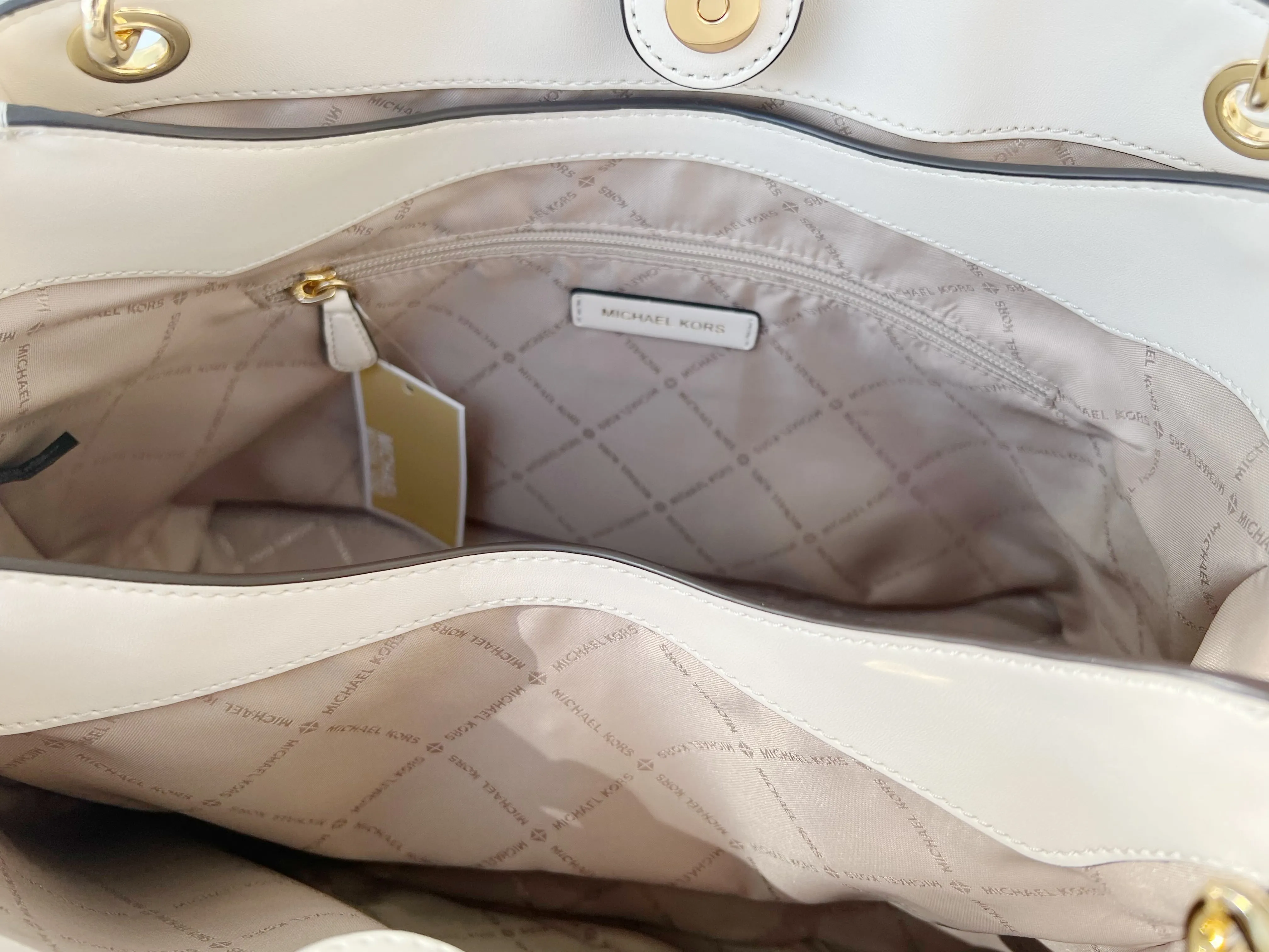 Michael Kors Trisha Large Triple Compartment Shoulder Tote Light Cream Multi sold by Gaby's Bags product image thumbnail 3