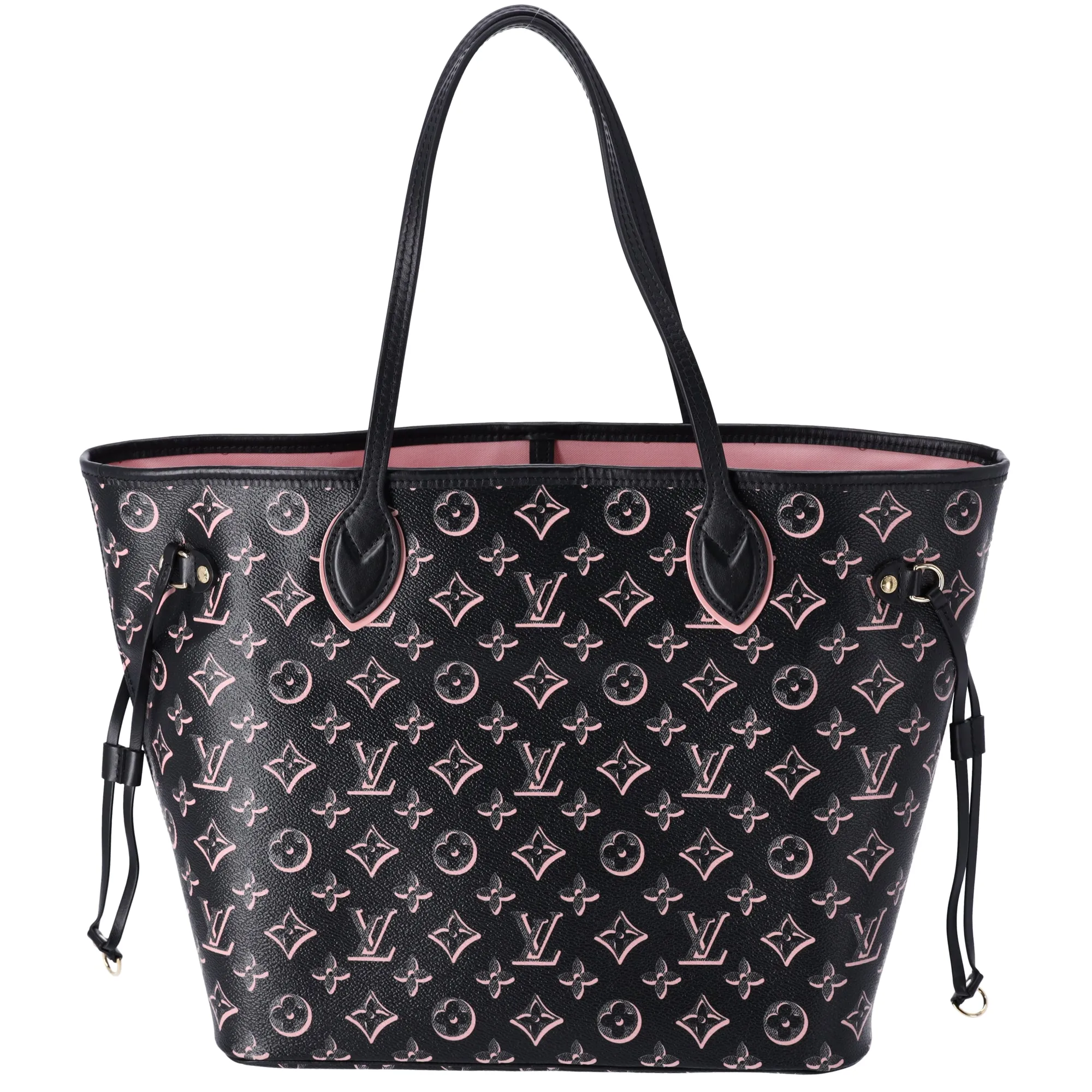 Louis Vuitton Pink Monogram Fall For You Neverfull MM Tote Black w Pouch sold by Gaby's Bags product image thumbnail 5