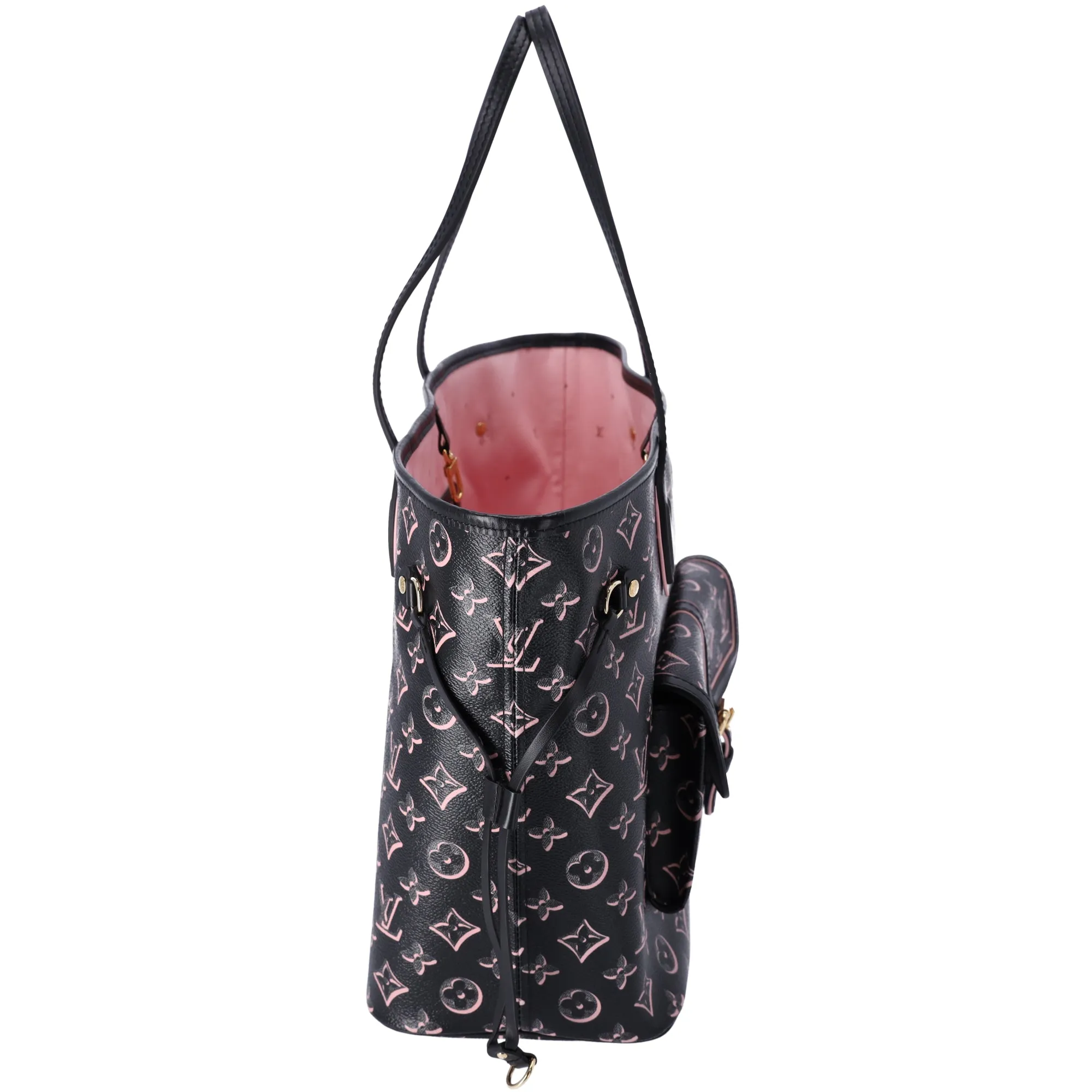 Louis Vuitton Pink Monogram Fall For You Neverfull MM Tote Black w Pouch sold by Gaby's Bags product image thumbnail 4