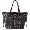Louis Vuitton Pink Monogram Fall For You Neverfull MM Tote Black w Pouch sold by Gaby's Bags