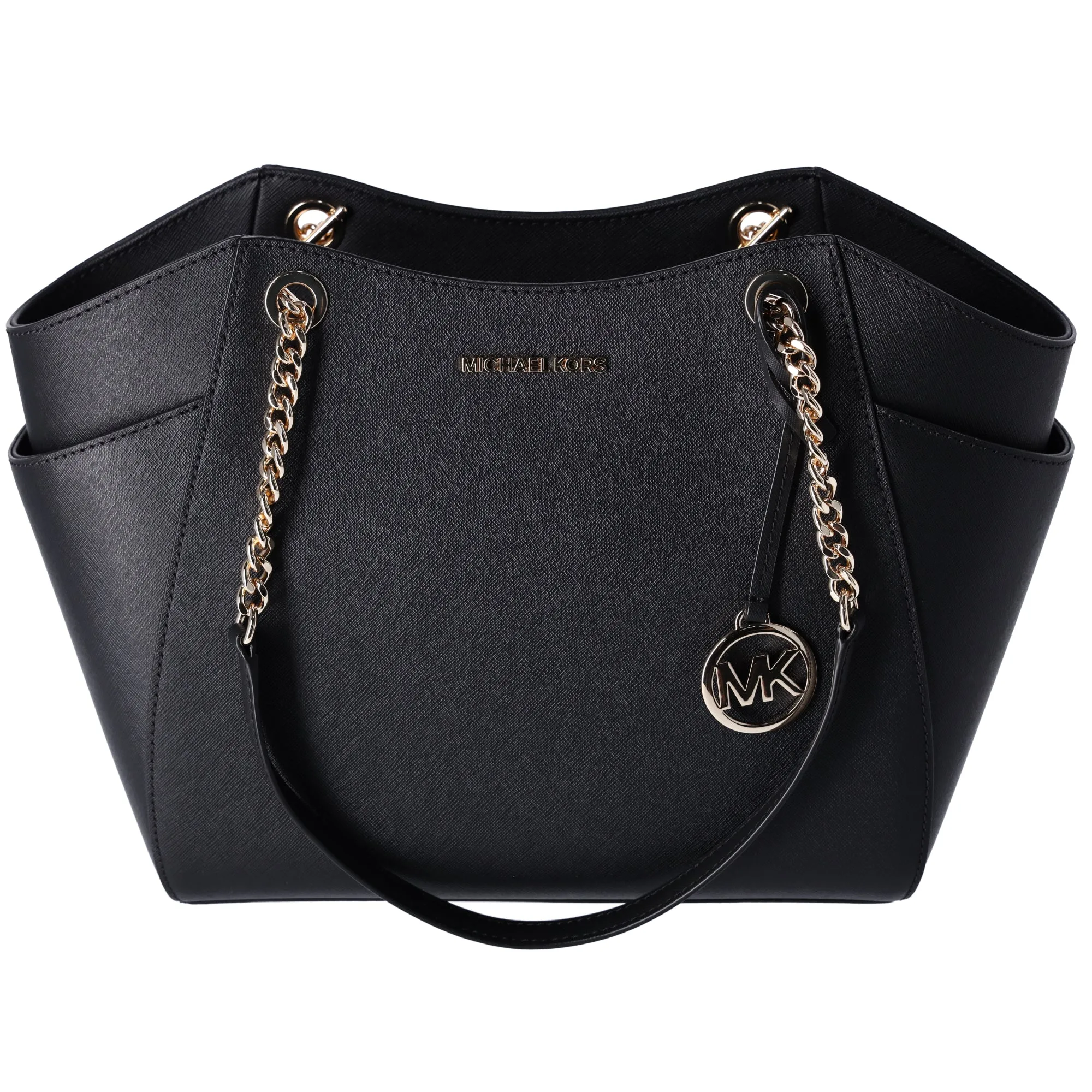 Michael Kors Jet Set Travel Chain Shoulder Tote Bag Black Saffiano Leather sold by Gaby's Bags