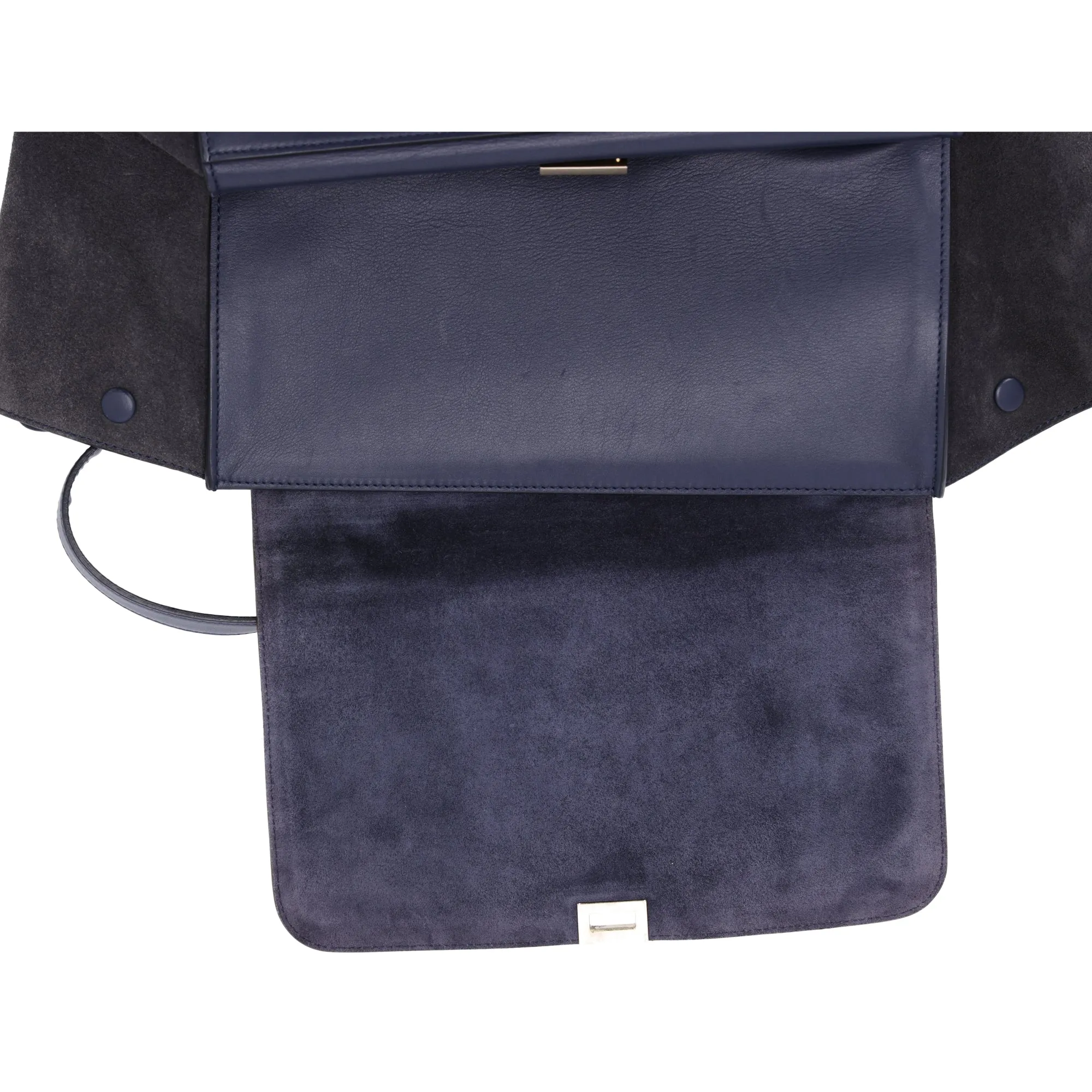 Celine Trapeze Medium Handbag Light Brown Dark Navy Leather Suede sold by Gaby's Bags product image thumbnail 5