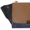 Celine Trapeze Medium Handbag Light Brown Dark Navy Leather Suede sold by Gaby's Bags