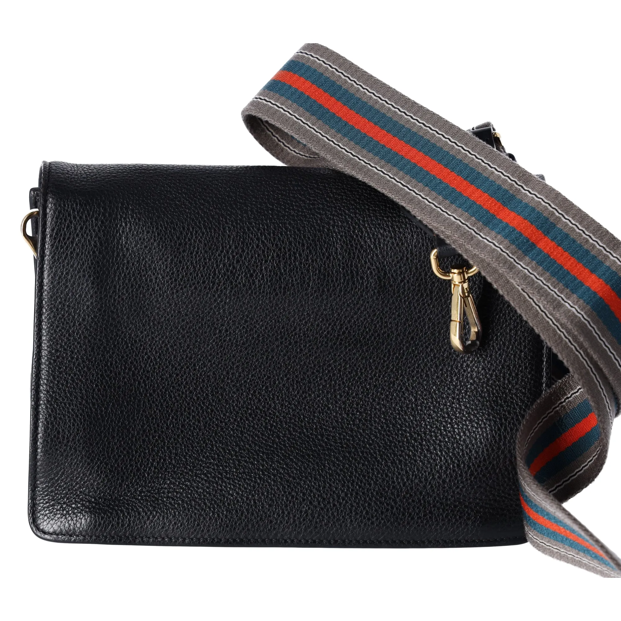 PRADA Vitello Daino Flap Crossbody Bag Black Leather sold by Gaby's Bags product image thumbnail 3