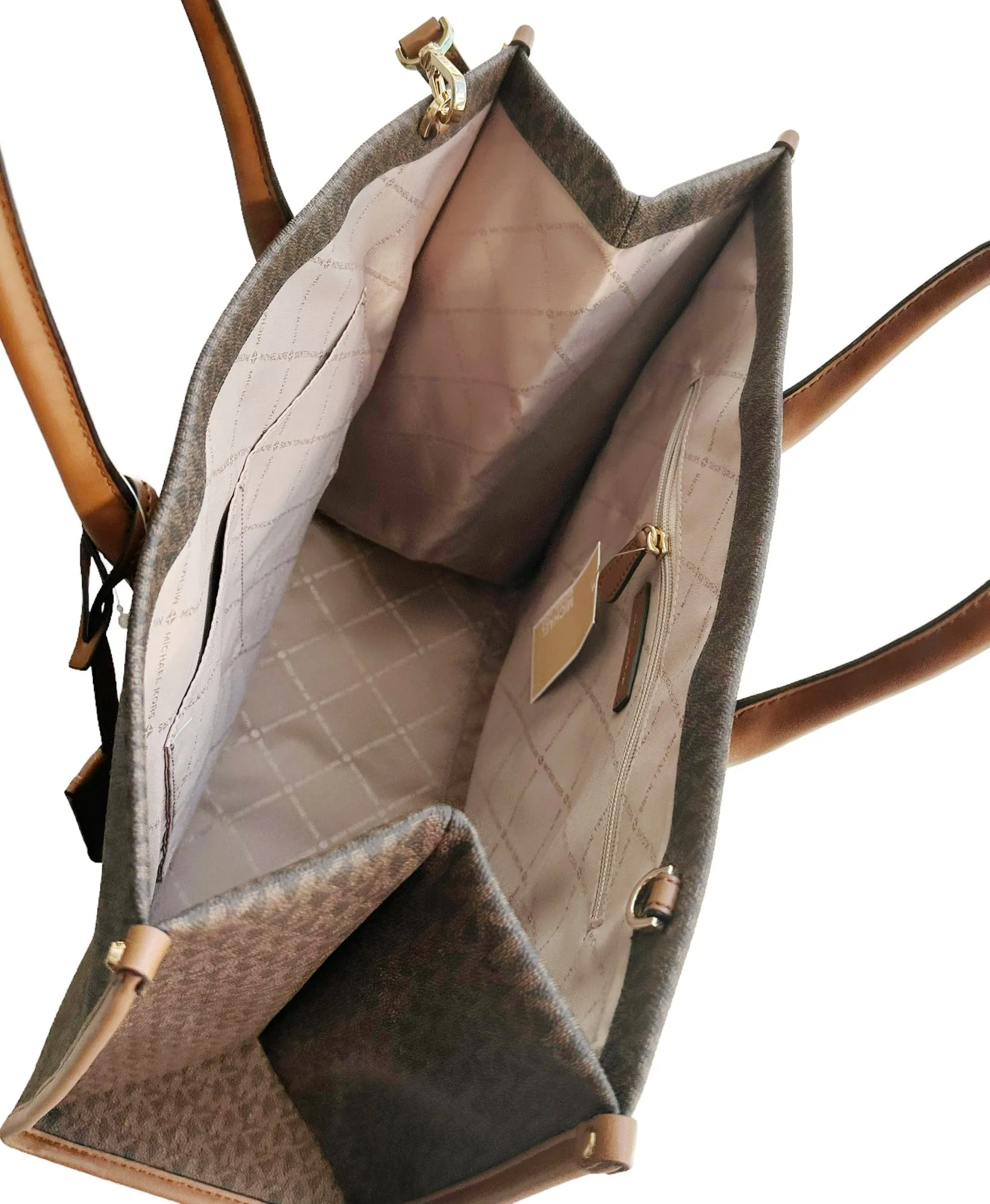 Michael Kors Mirella Large Tote Crossbody Bag Brown MK Signature sold by Gaby's Bags product image thumbnail 2