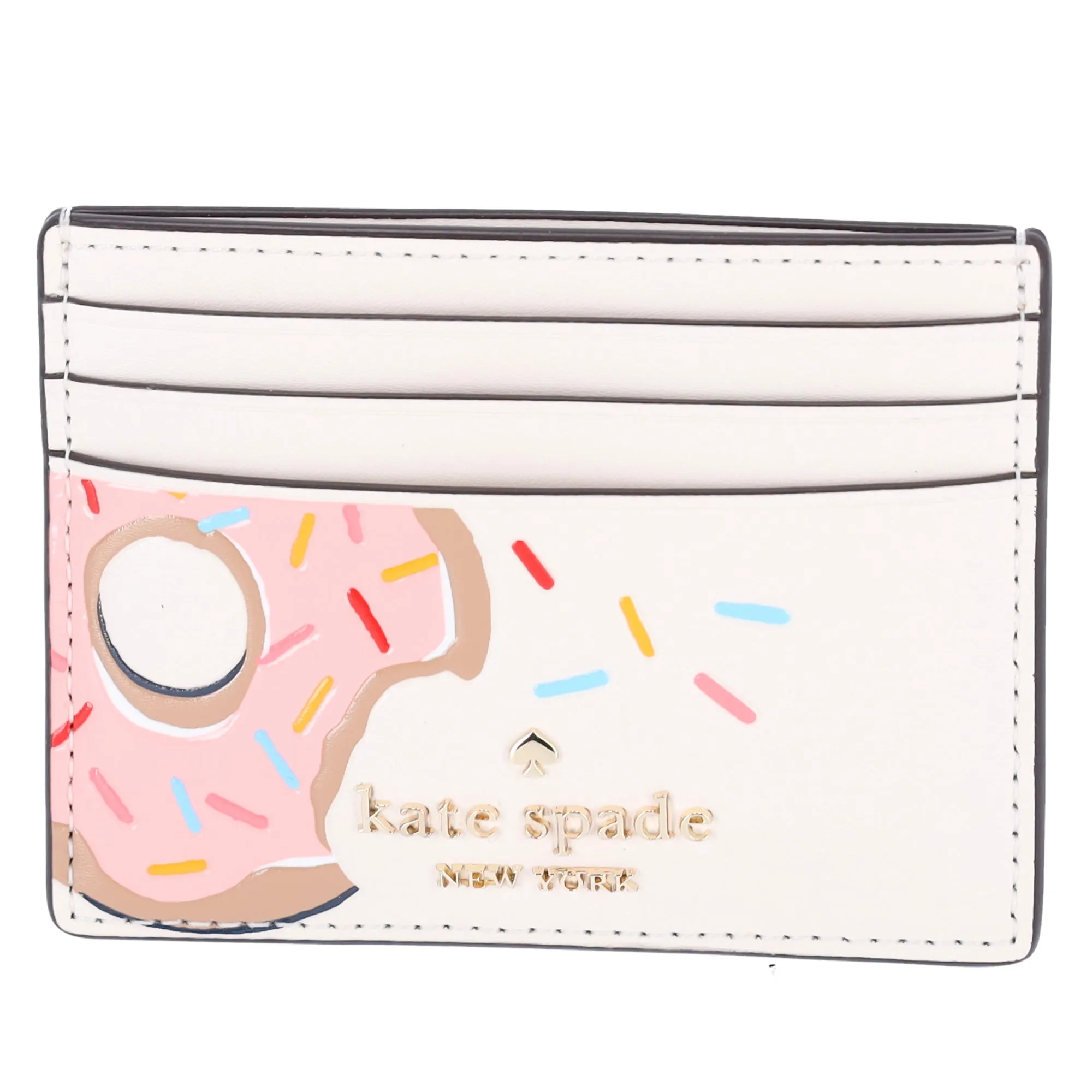 Kate Spade New York Coffee Break Donut Small Slim Card Holder In Cream Multi sold by Gaby's Bags