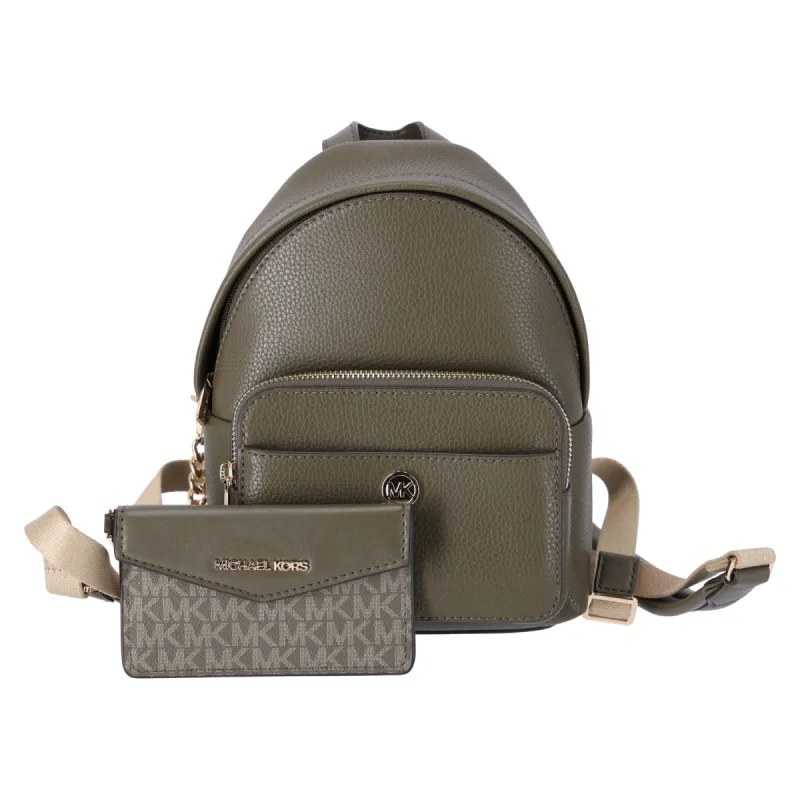 Michael Kors Maisie XS 2 IN 1 Backpack Bag + Pouch Jacquard Olive Green sold by Gaby's Bags