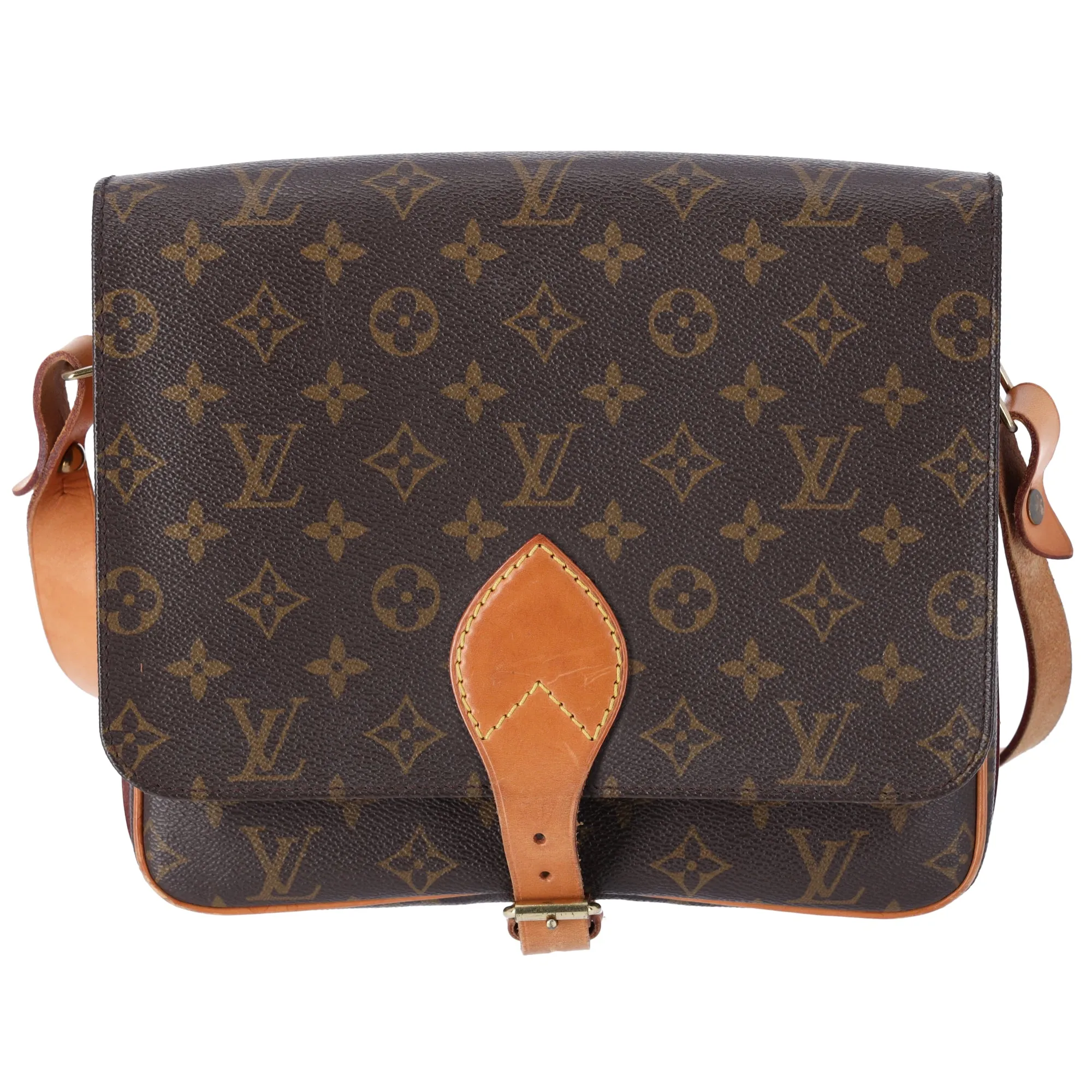 Louis Vuitton Cartouchiere GM Brown Monogram Leather Shoulder Bag M51252 sold by Gaby's Bags product image thumbnail 2