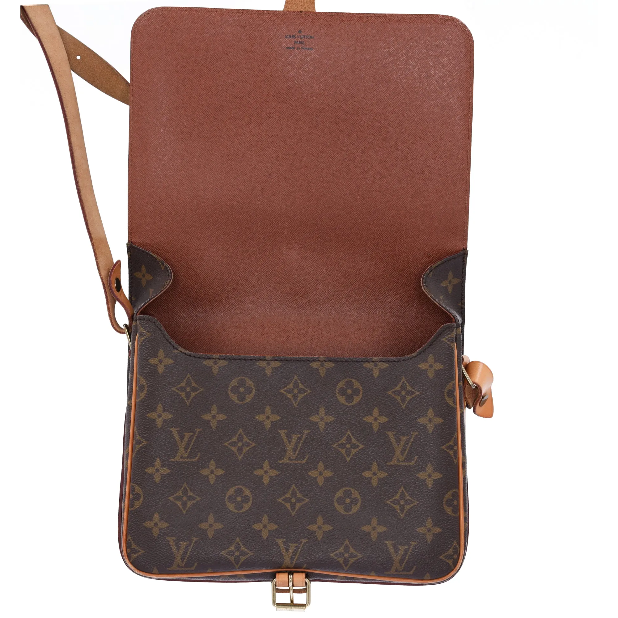 Louis Vuitton Cartouchiere GM Brown Monogram Leather Shoulder Bag M51252 sold by Gaby's Bags product image thumbnail 4
