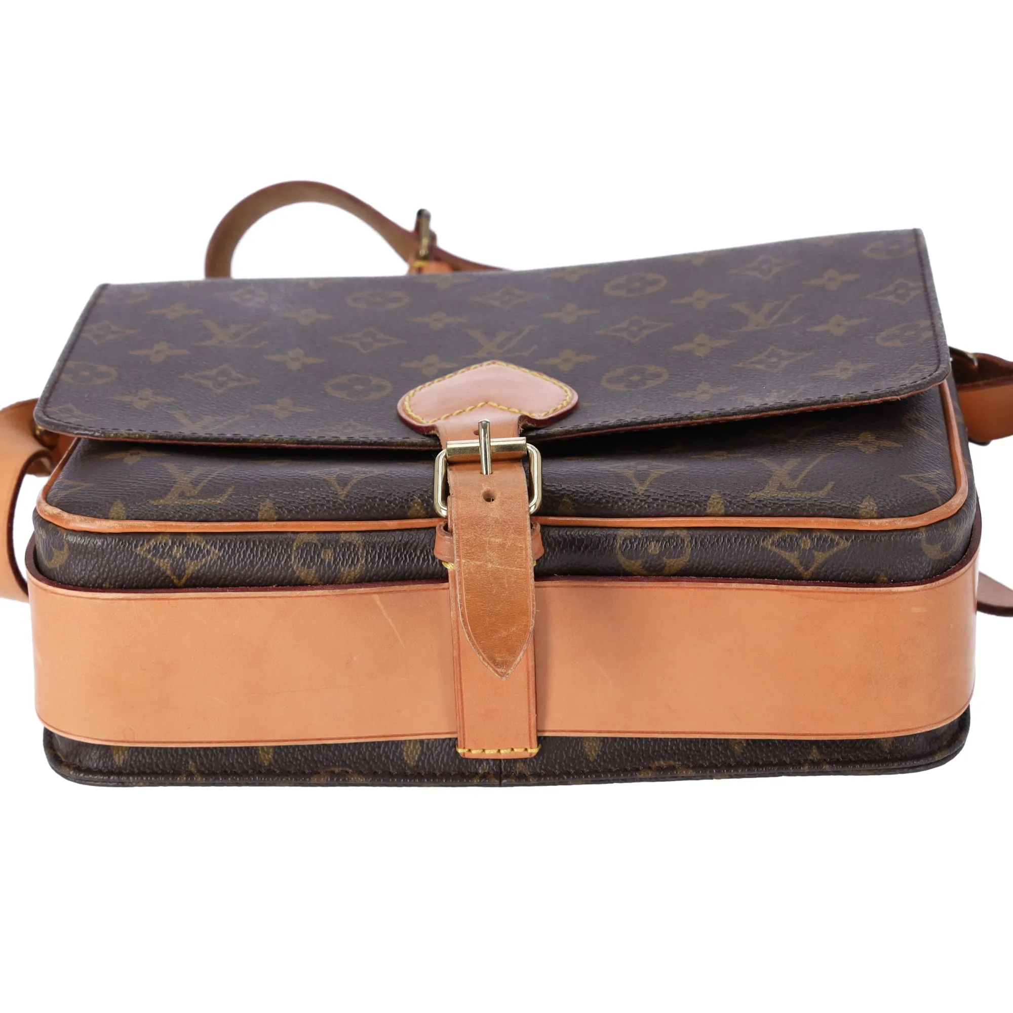 Louis Vuitton Cartouchiere GM Brown Monogram Leather Shoulder Bag M51252 sold by Gaby's Bags product image thumbnail 3