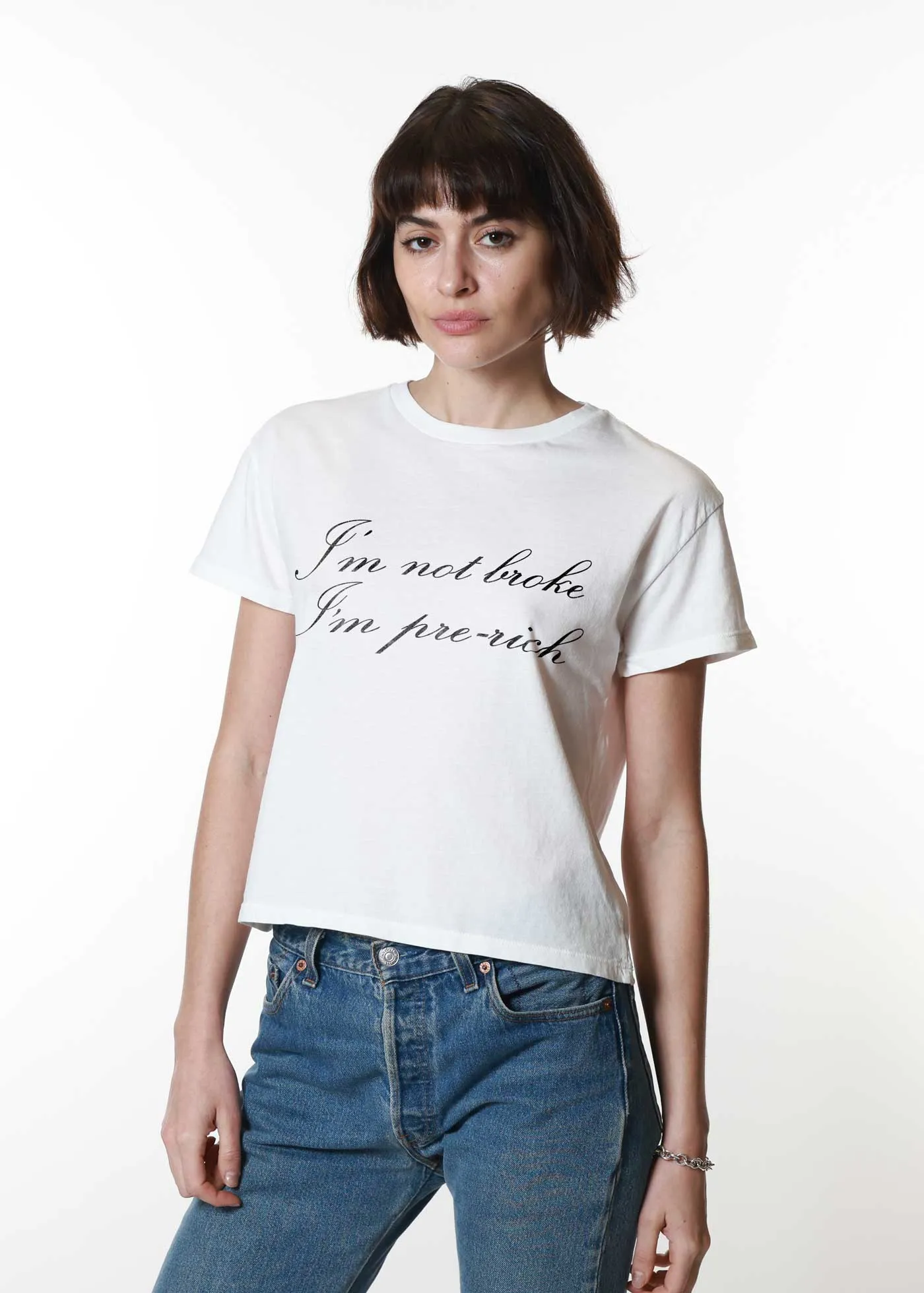 Pre-Rich White Classic Tee sold by Girl Dangerous