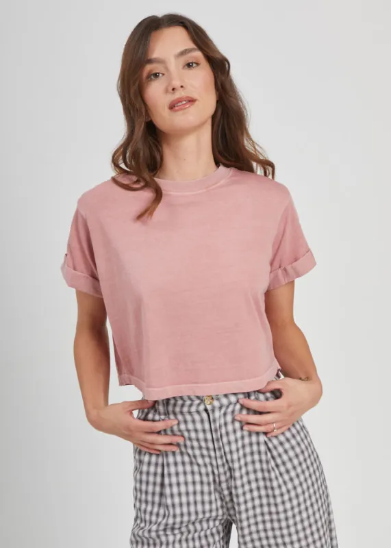 Dusty Pink Cropped Boyfriend Tee sold by Girl Dangerous