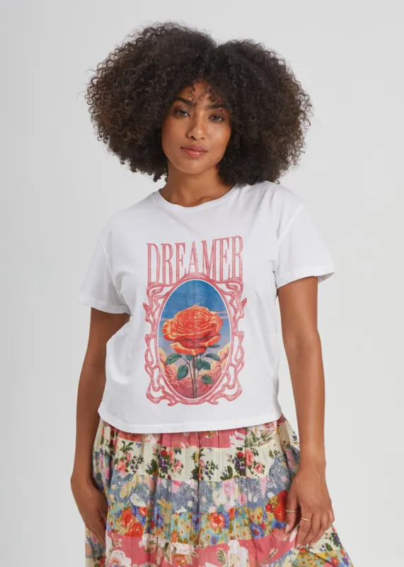 Dreamer White Classic Tee sold by Girl Dangerous