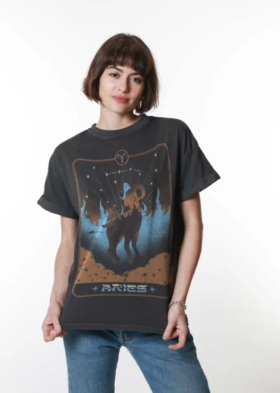 Aries Card Black Boyfriend Tee sold by Girl Dangerous