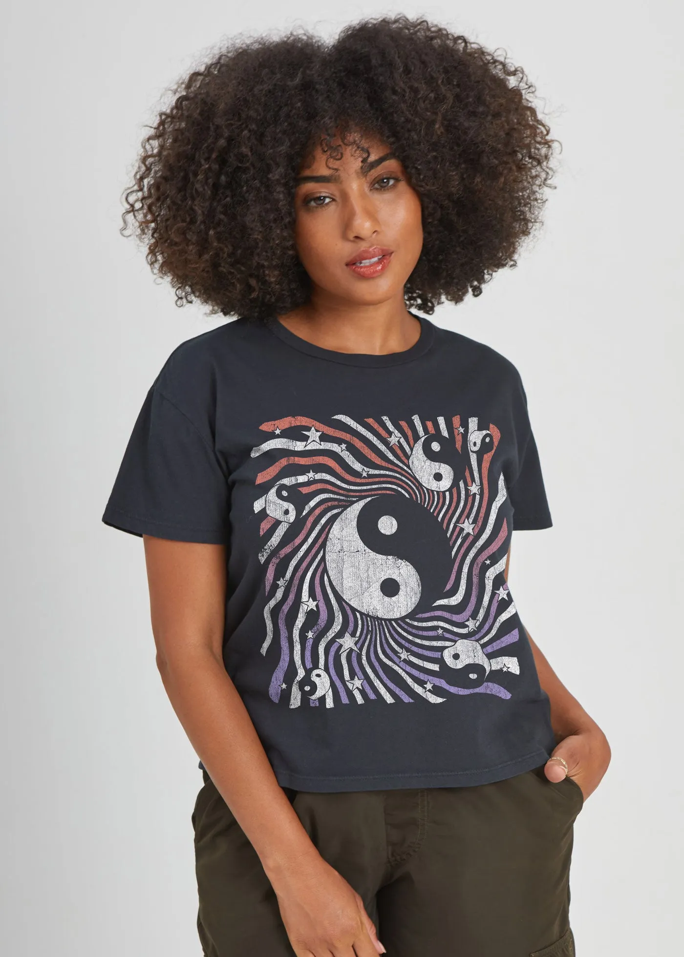 Yin Yang Psychedelic Black Classic Tee sold by Girl Dangerous product image thumbnail 2