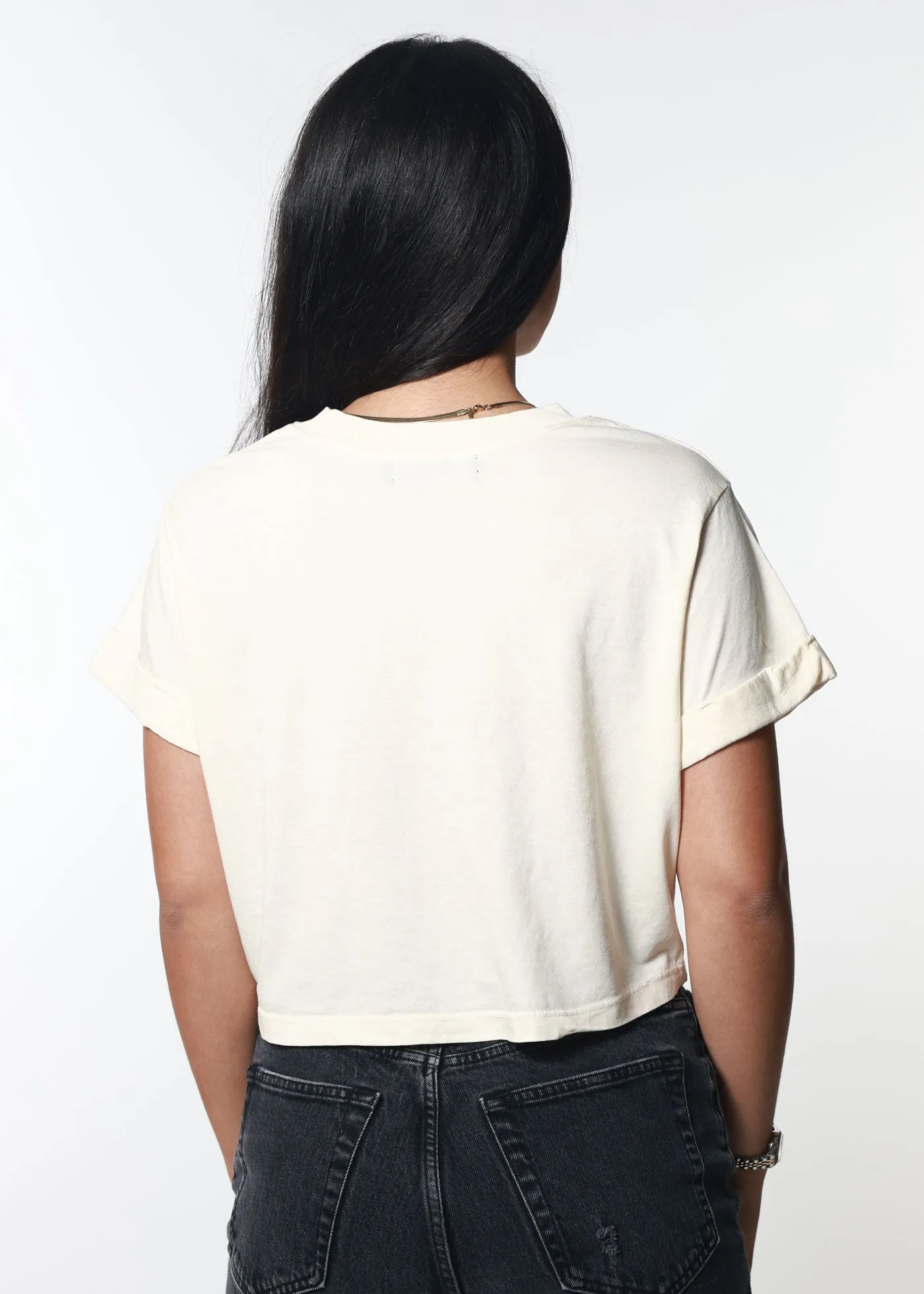 Cultivate Peace Off White Cropped Boyfriend Tee sold by Girl Dangerous product image thumbnail 2