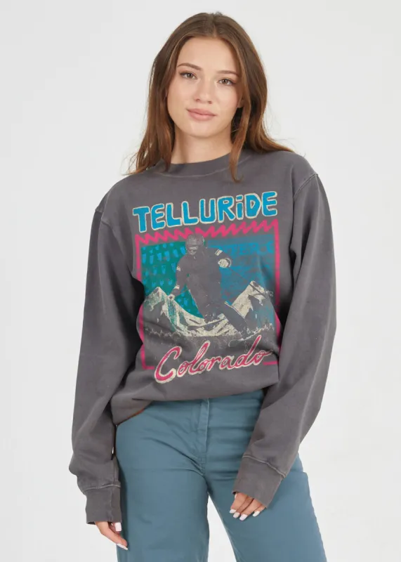 Telluride Vintage Black Pullover Sweatshirt sold by Girl Dangerous