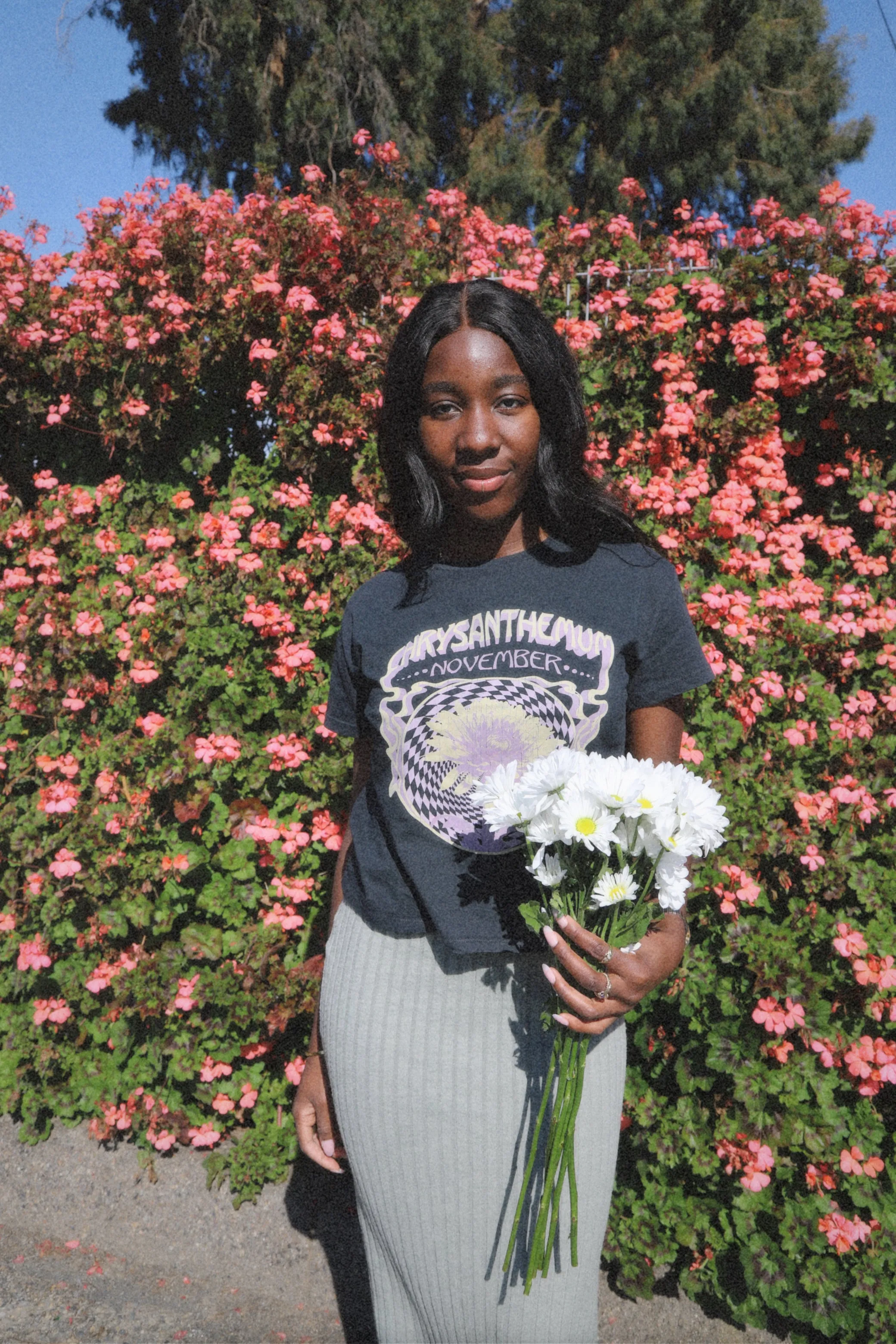 November Chrysanthemum Psychedelic Black Classic Tee sold by Girl Dangerous product image thumbnail 3