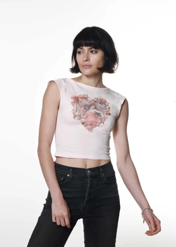 Antiquity Pale Pink Backless Tee sold by Girl Dangerous