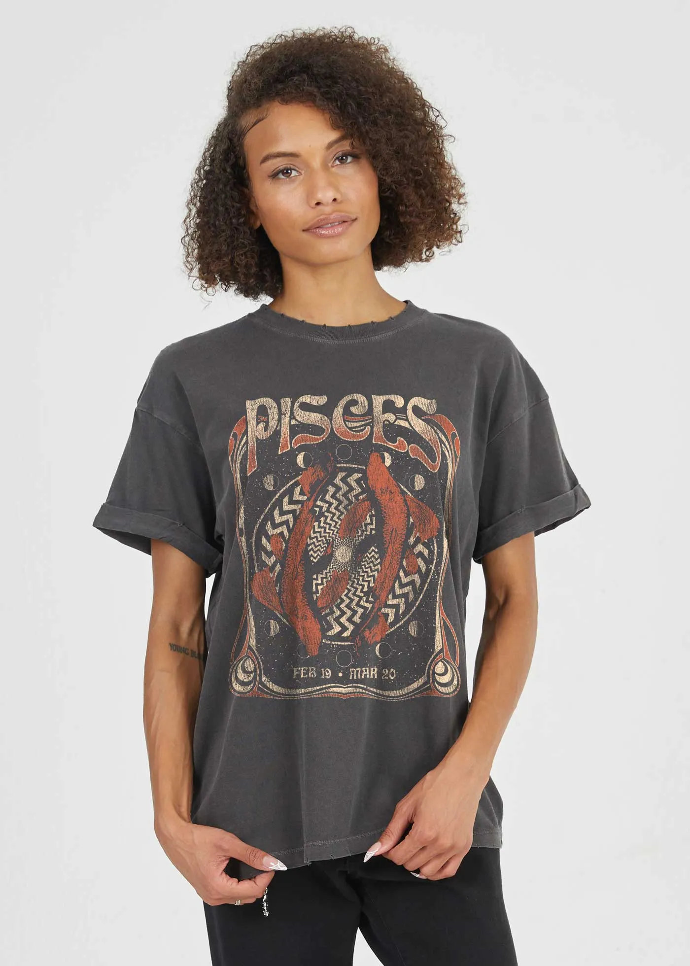 Pisces Band Black Boyfriend Tee sold by Girl Dangerous product image thumbnail 3